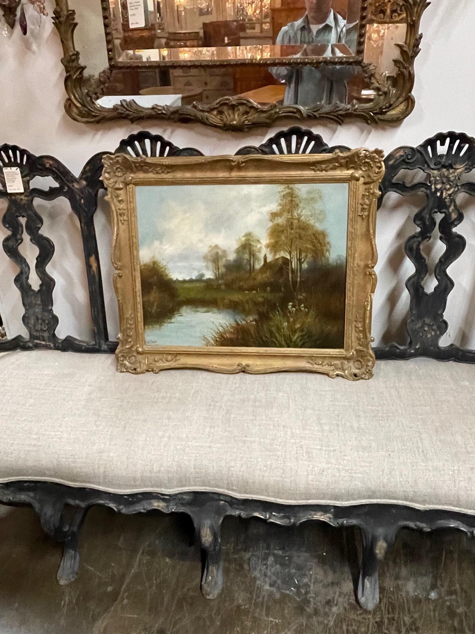 Antique English Oil Painting on Canvas 1
