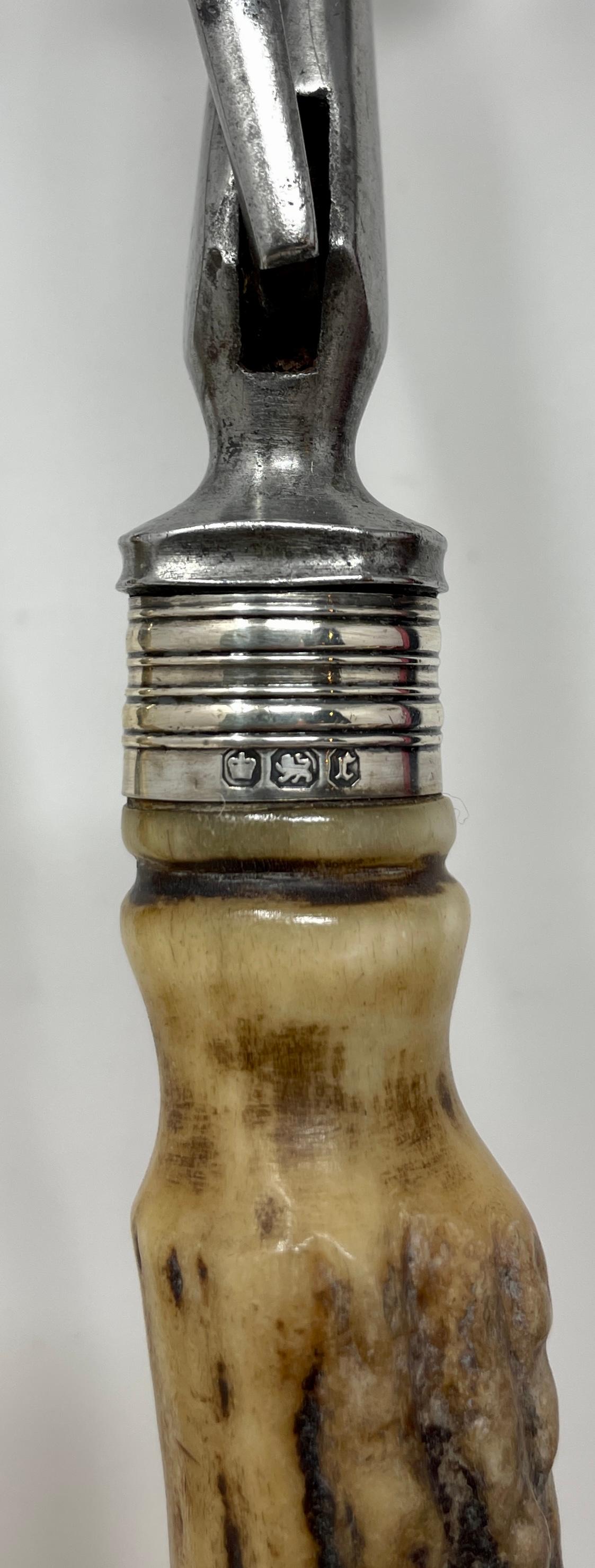 Antike englische altviktorianische Horn-Griffschnitzerei im Etui, CIRCA 1860. im Angebot 11