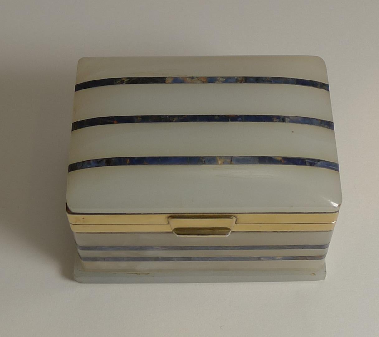 Antique English Onyx, Lapis Lazuli, Silver Gilt Table Vesta by George Betjemann For Sale 2