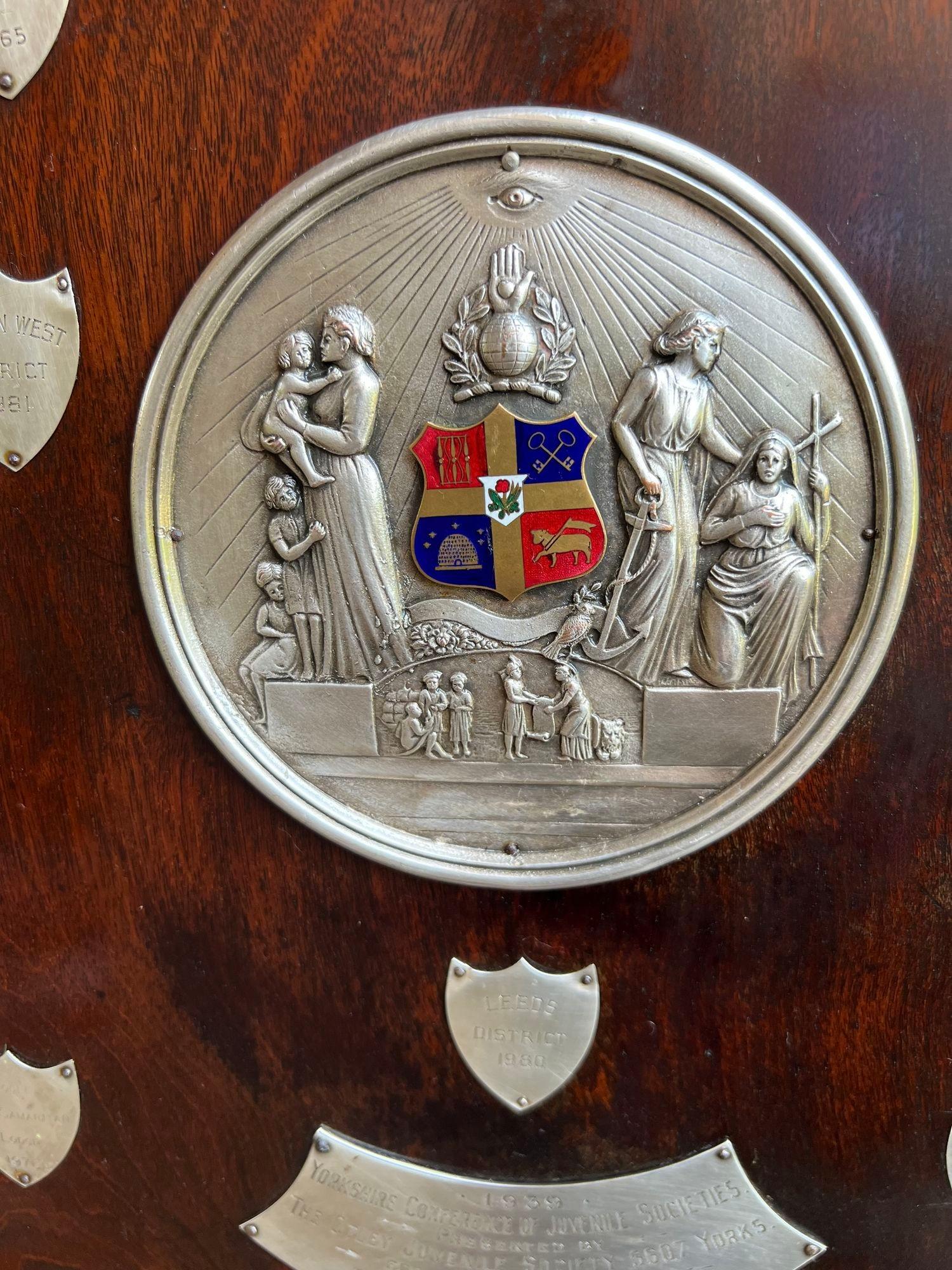 Antique English Order of the Odd Fellows Society Trophy Award c1939 Silver plate For Sale 11
