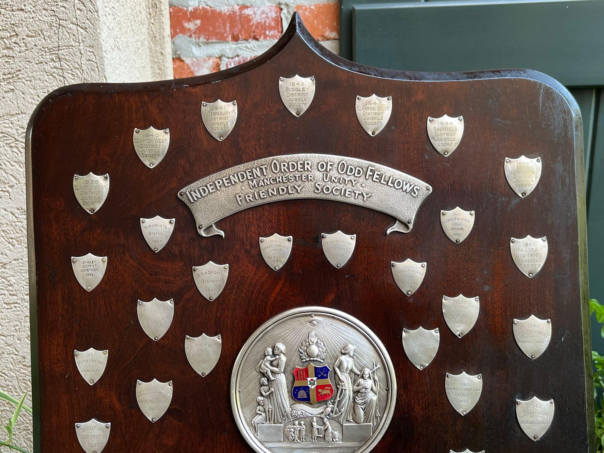 Other Antique English Order of the Odd Fellows Society Trophy Award c1939 Silver plate For Sale