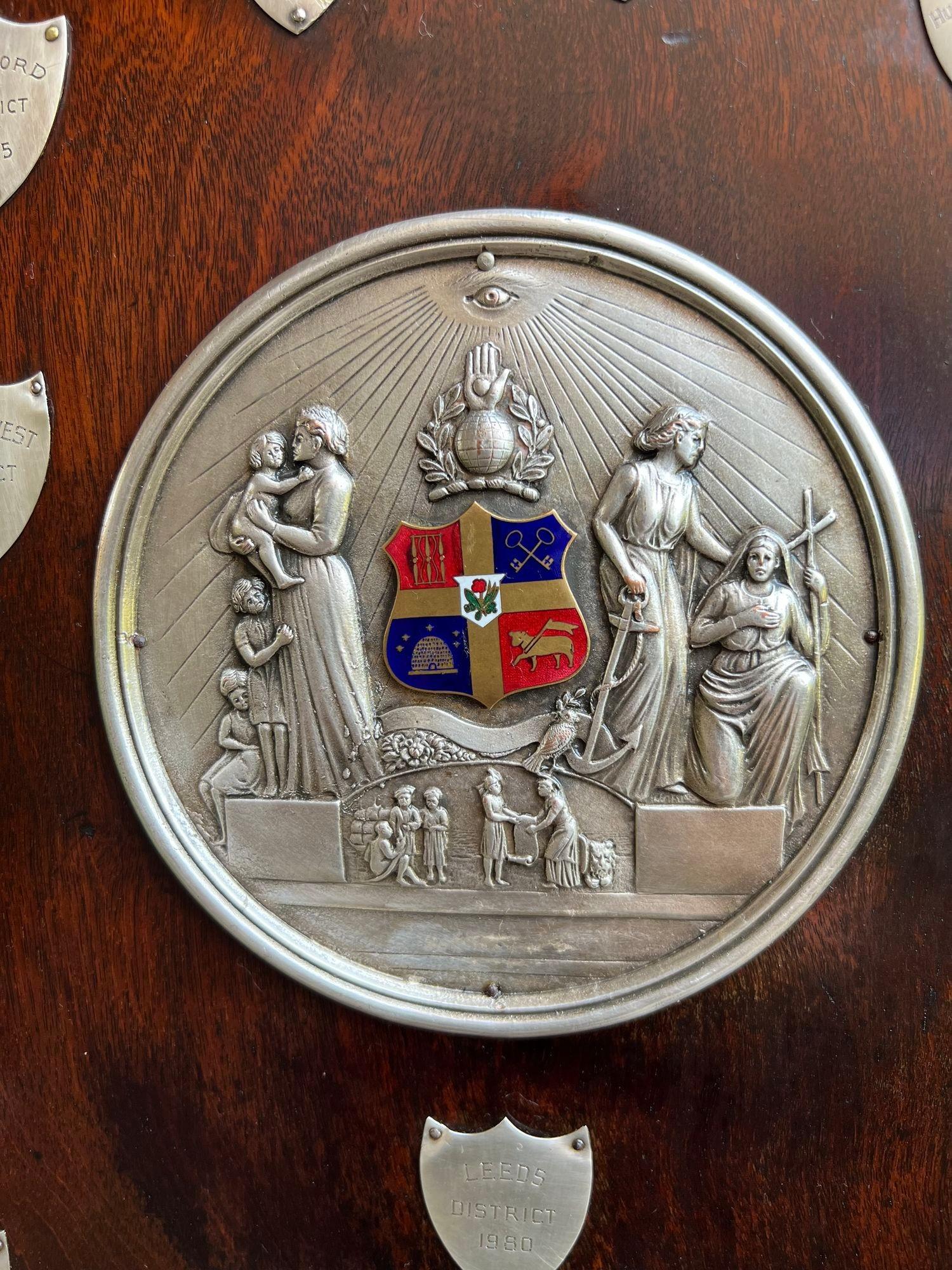 Antique English Order of the Odd Fellows Society Trophy Award c1939 Silver plate In Good Condition For Sale In Shreveport, LA