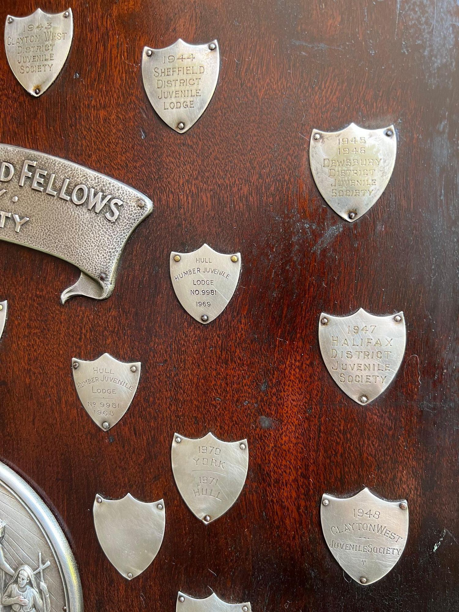 Antique English Order of the Odd Fellows Society Trophy Award c1939 Silver plate For Sale 1