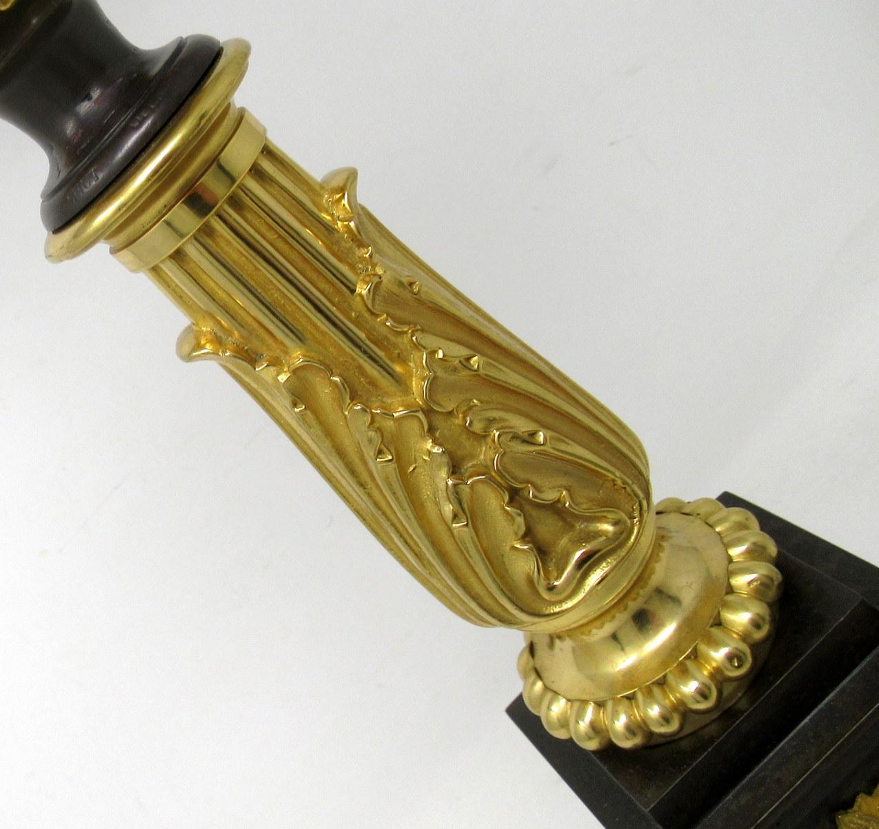 19th Century Antique English Ormolu Bronze Electric Table Lamp Thomas Messenger Grand Tour