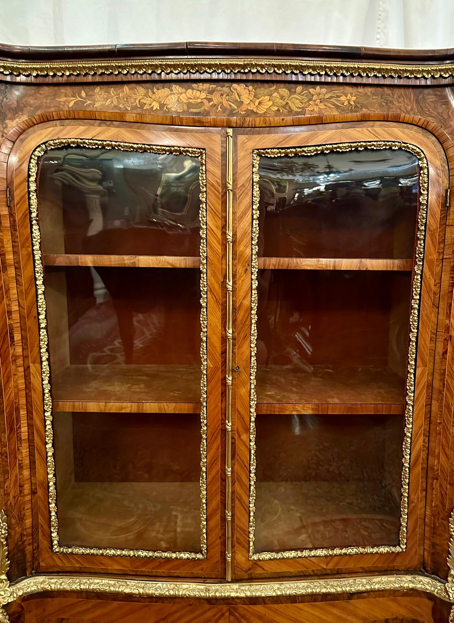 Antique English Ormolu Mounted Burled Walnut Credenza, Circa 1870. For Sale 3