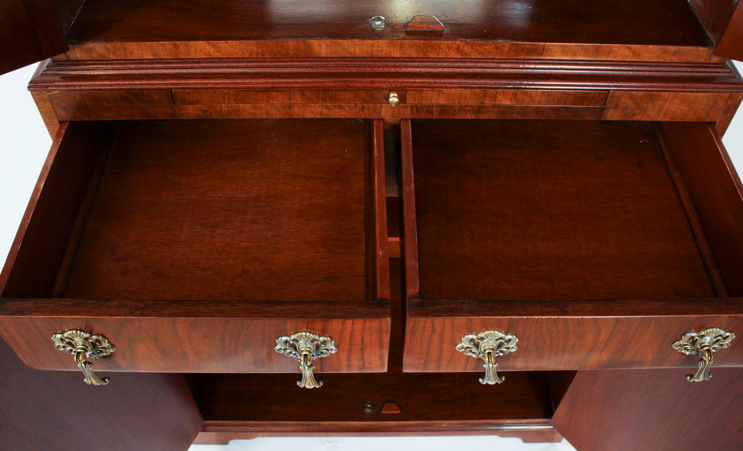 Antique English Ormolu Mounted Burr Walnut Cocktail Cabinet Circa 1920 7