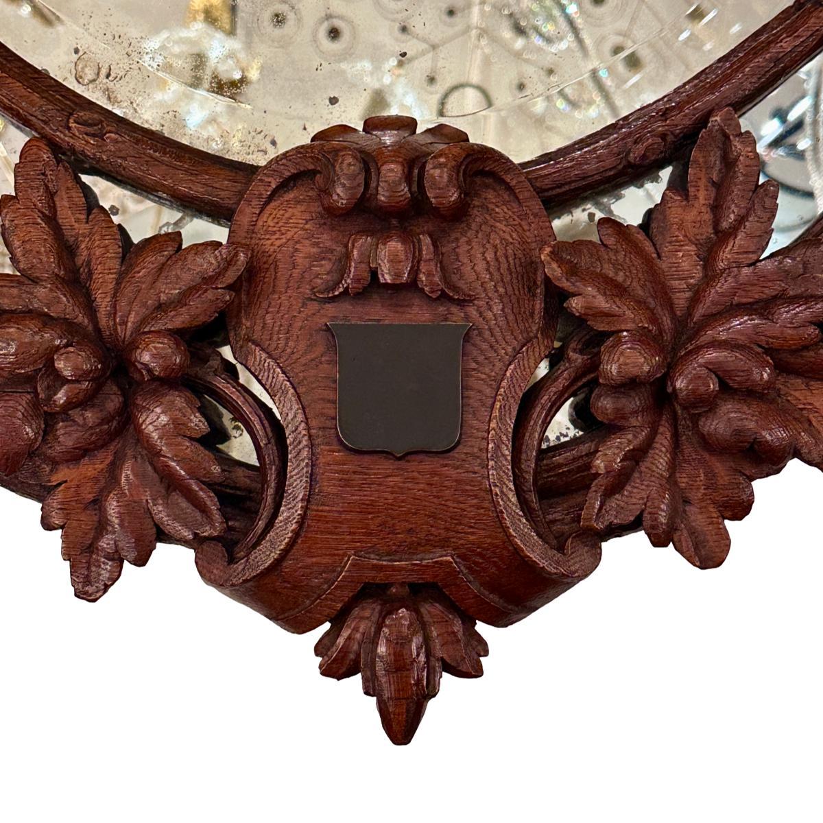 Anglais Antique English Oval Mirror (miroir ovale) en vente