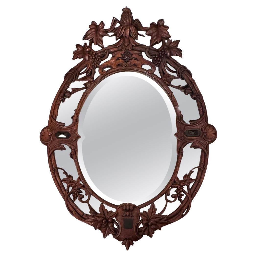 Antique English Oval Mirror (miroir ovale) en vente