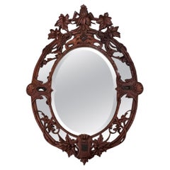 Antiguo Espejo Oval Inglés