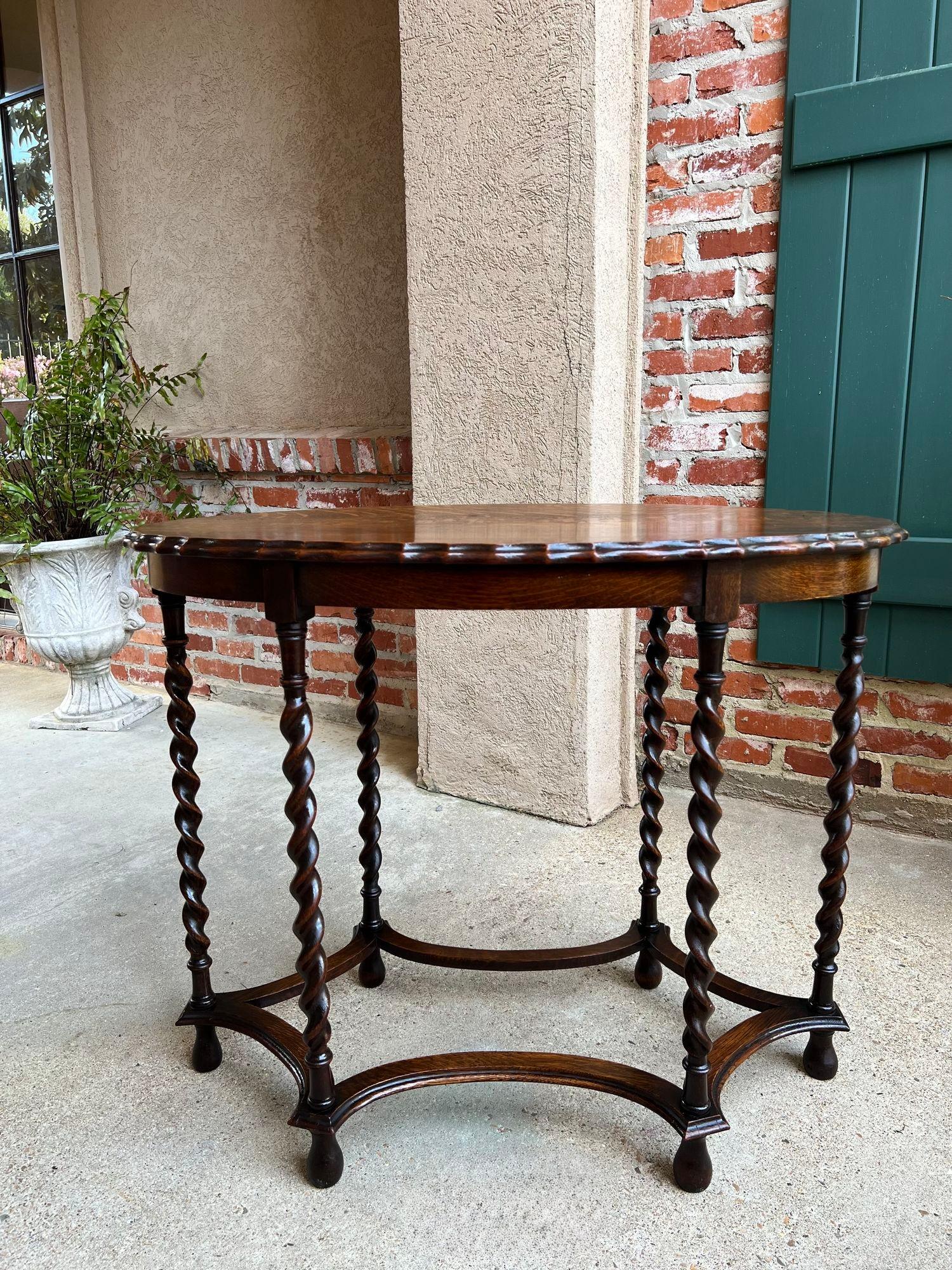 Ancienne table centrale d'appoint ovale anglaise BARLEY TWIST Tiger Oak Jacobean c1920 en vente 7