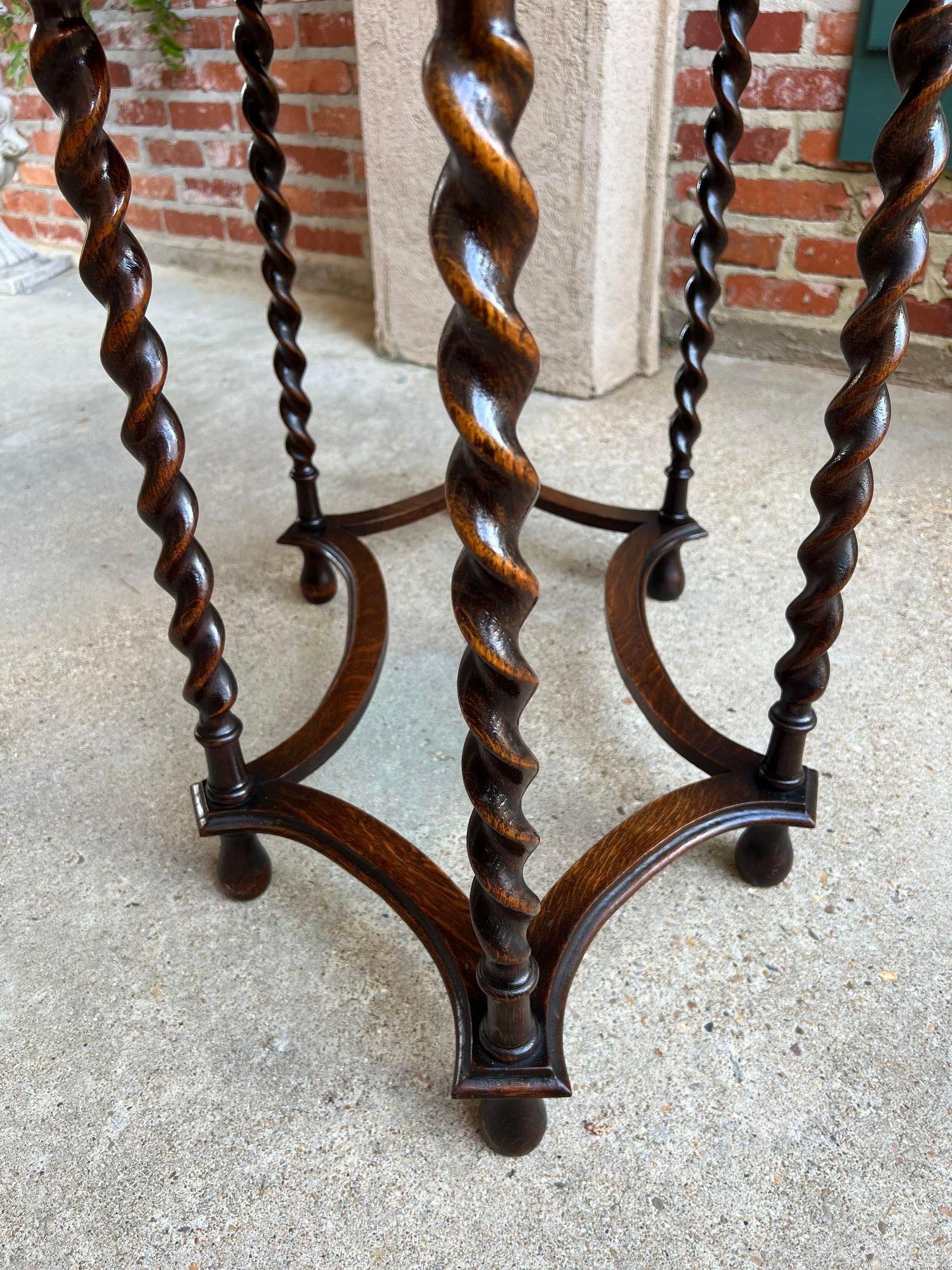 Ancienne table centrale d'appoint ovale anglaise BARLEY TWIST Tiger Oak Jacobean c1920 en vente 12