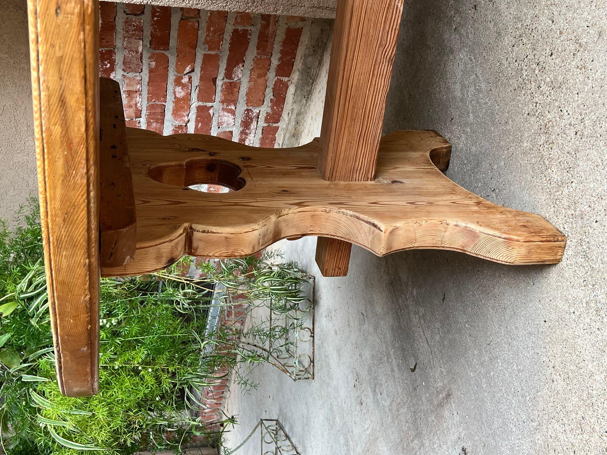 Antique English OVAL Trestle Table PINE Kitchen Farmhouse Rustic c1920 For Sale 10