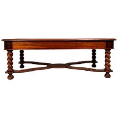 Antique English Oyster Veneer Walnut Coffee Table, circa 1900