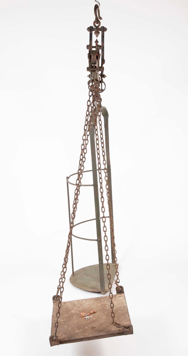 Antique English Painted Cast Iron Jockey Scale For Sale at 1stDibs