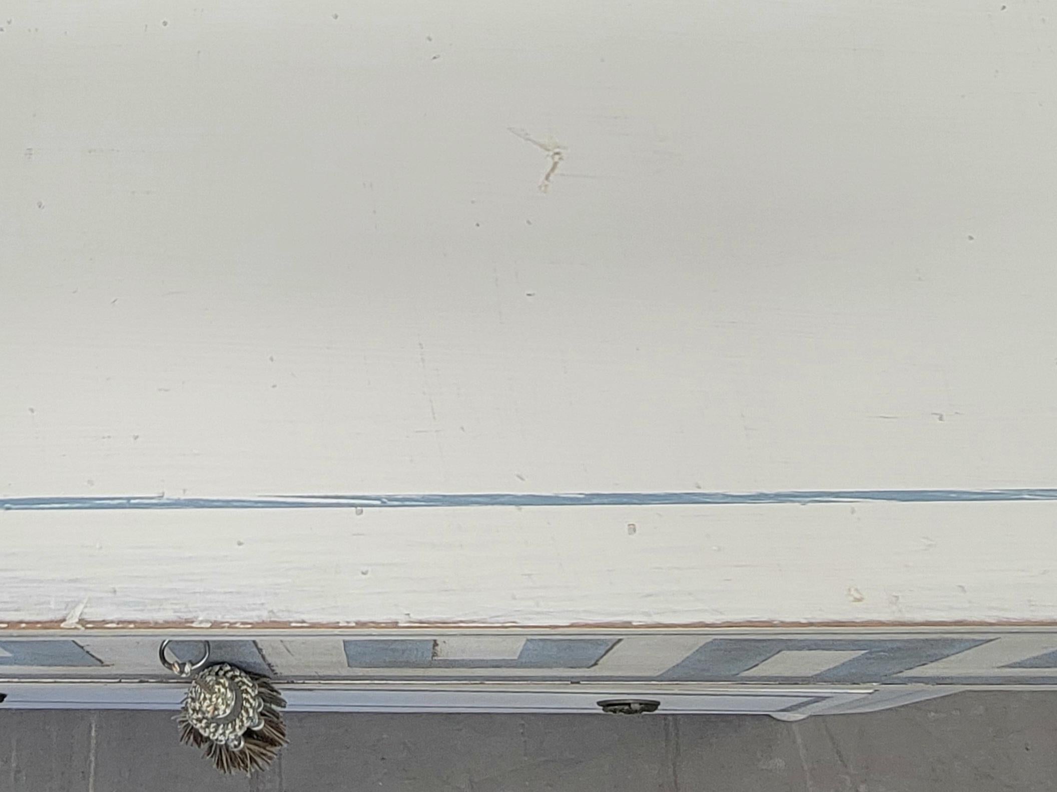 Antique English Painted Dresser Chest of Drawers With Greek Key Motif For Sale 2