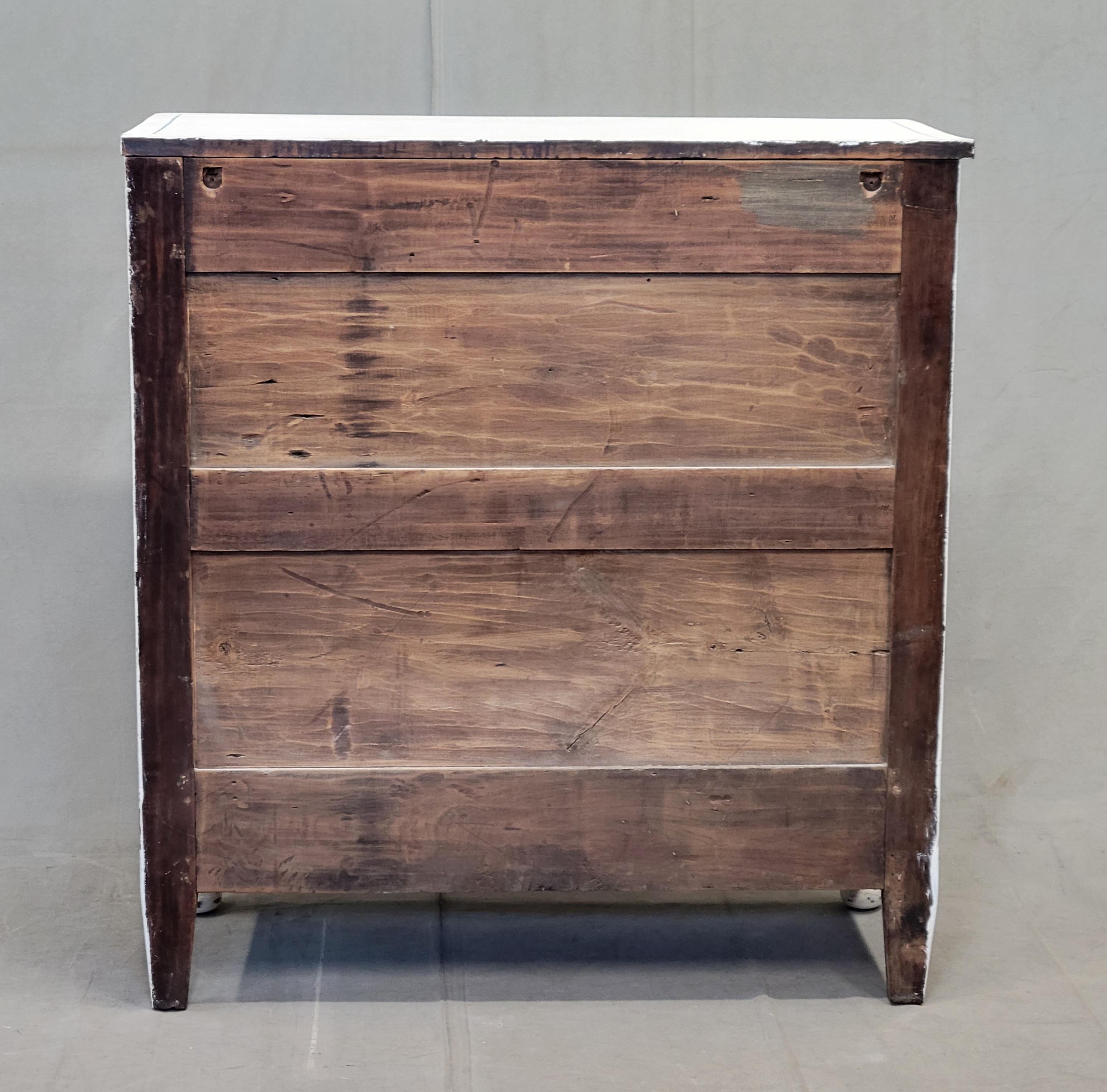 Antique English Painted Dresser Chest of Drawers With Greek Key Motif For Sale 6