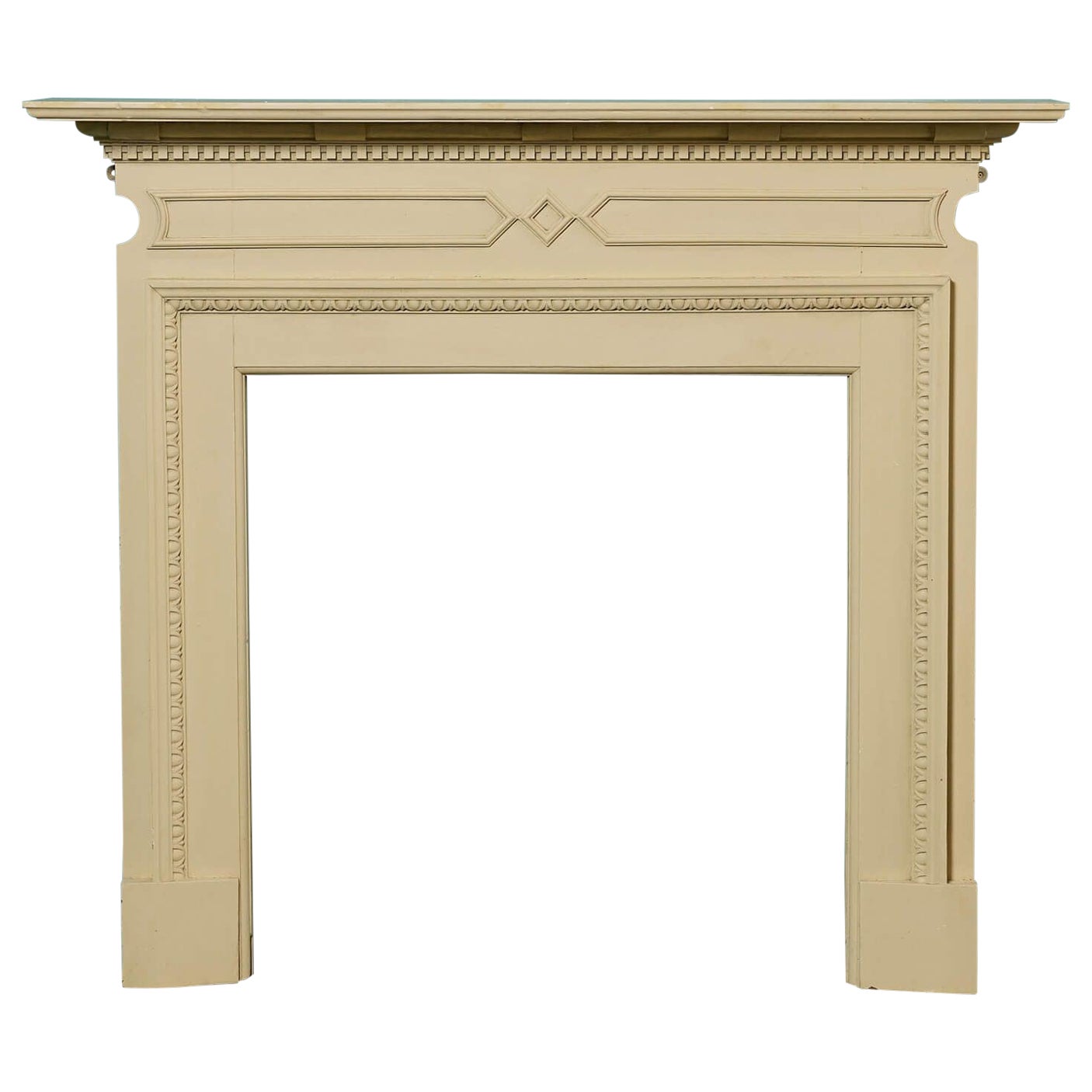 Antique English Painted Oak Fireplace