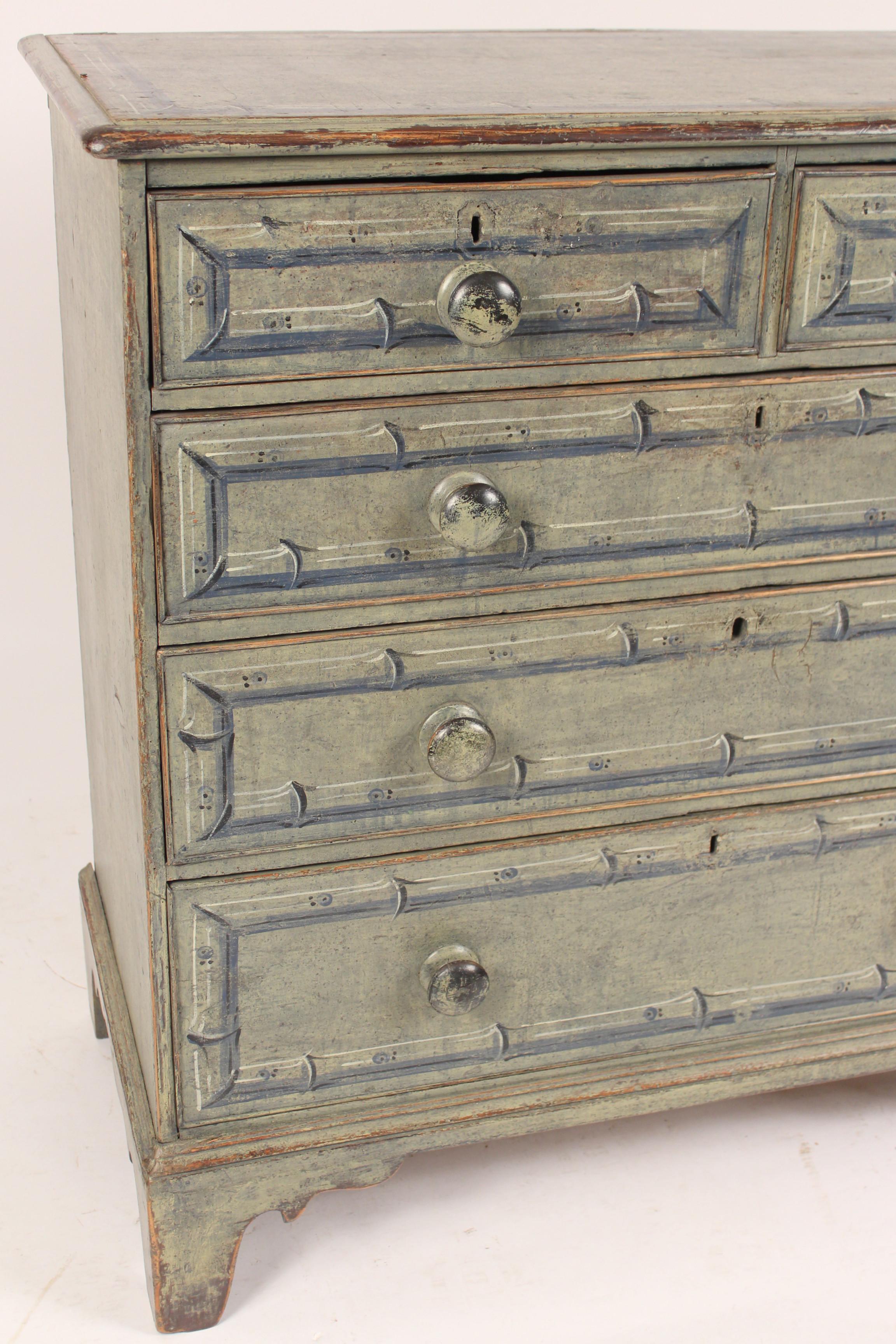 Antique English Painted Pine Chest of Drawers 3