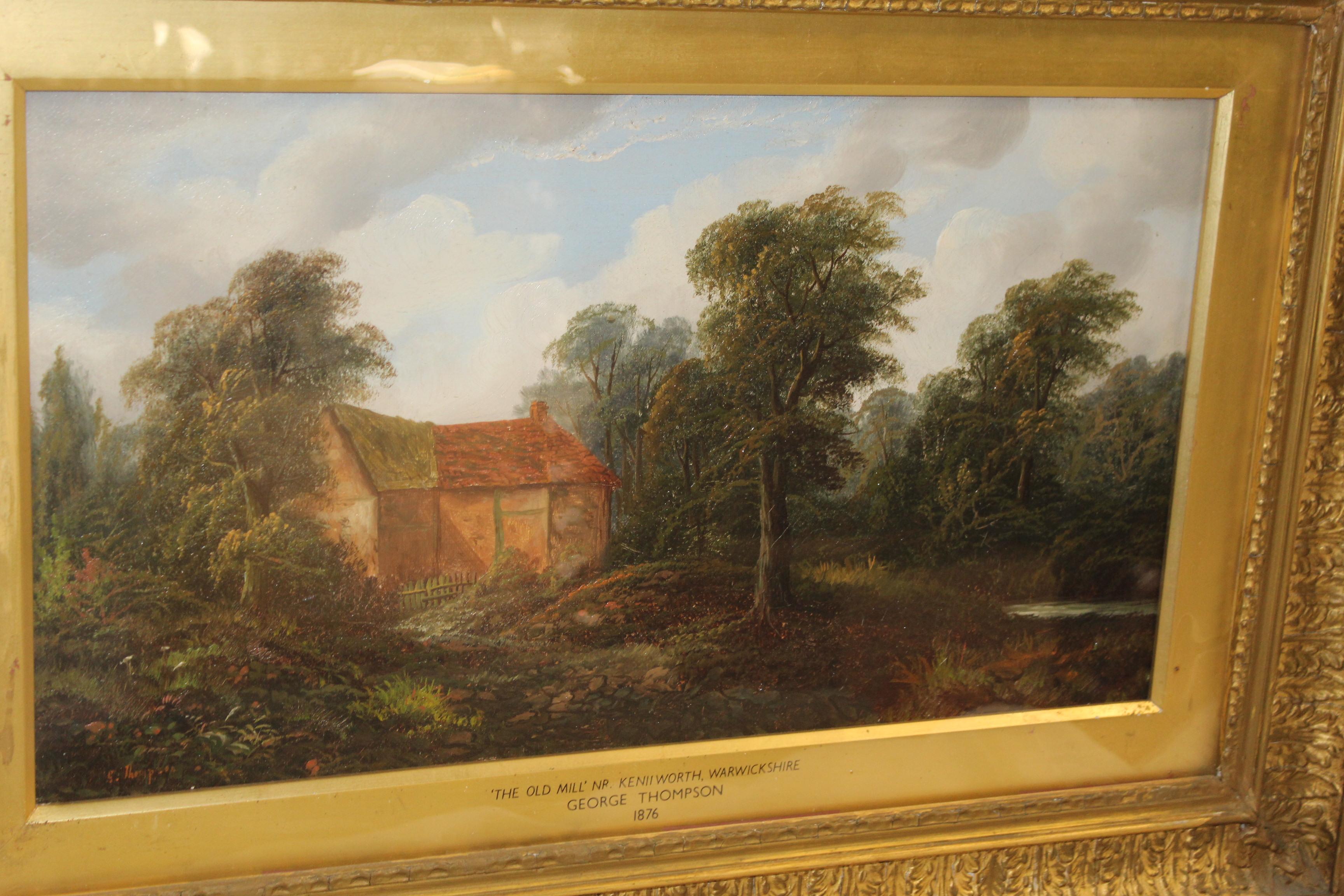 Antikes englisches Gemälde, Landschaftsssszene, Öl auf Leinwand 1876 (Handgefertigt) im Angebot