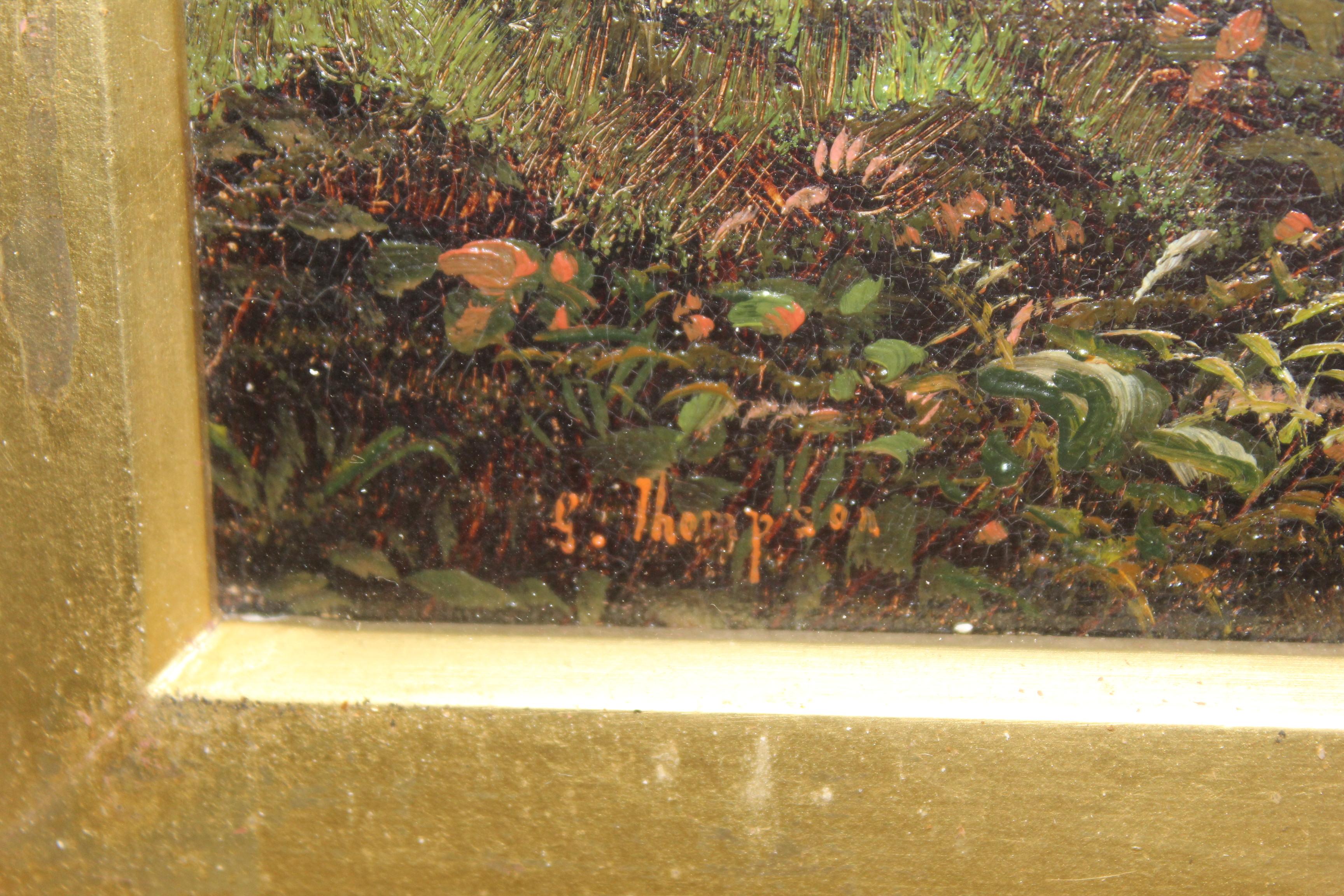 Antikes englisches Gemälde, Landschaftsssszene, Öl auf Leinwand 1876 im Zustand „Gut“ im Angebot in Los Angeles, CA