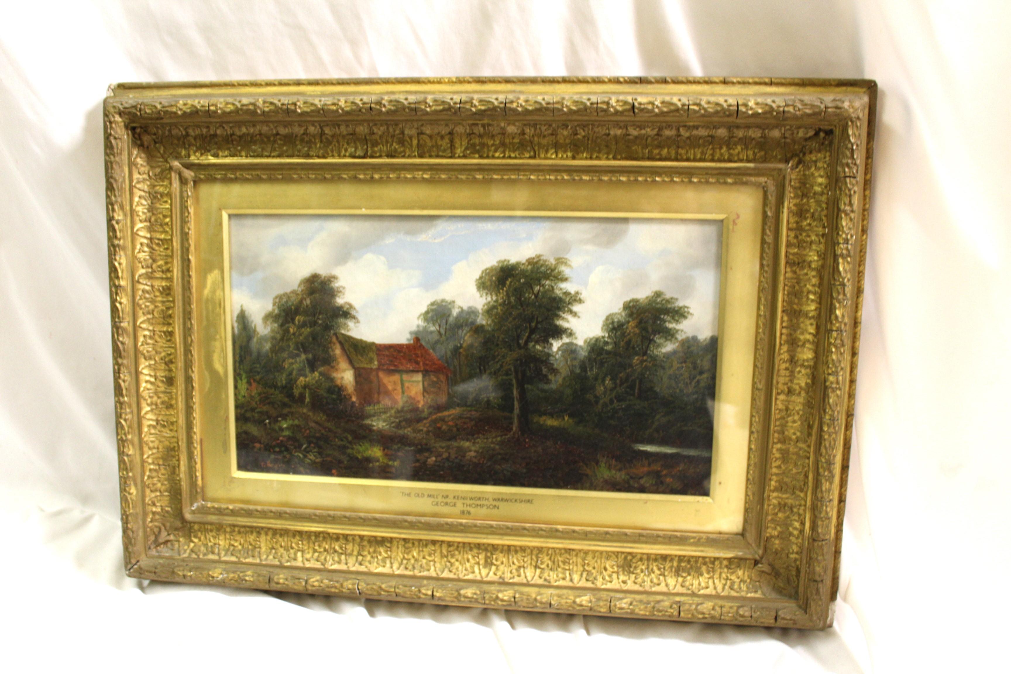 Antique English Painting , Country scene , Oil on Canvas 1876 For Sale 2