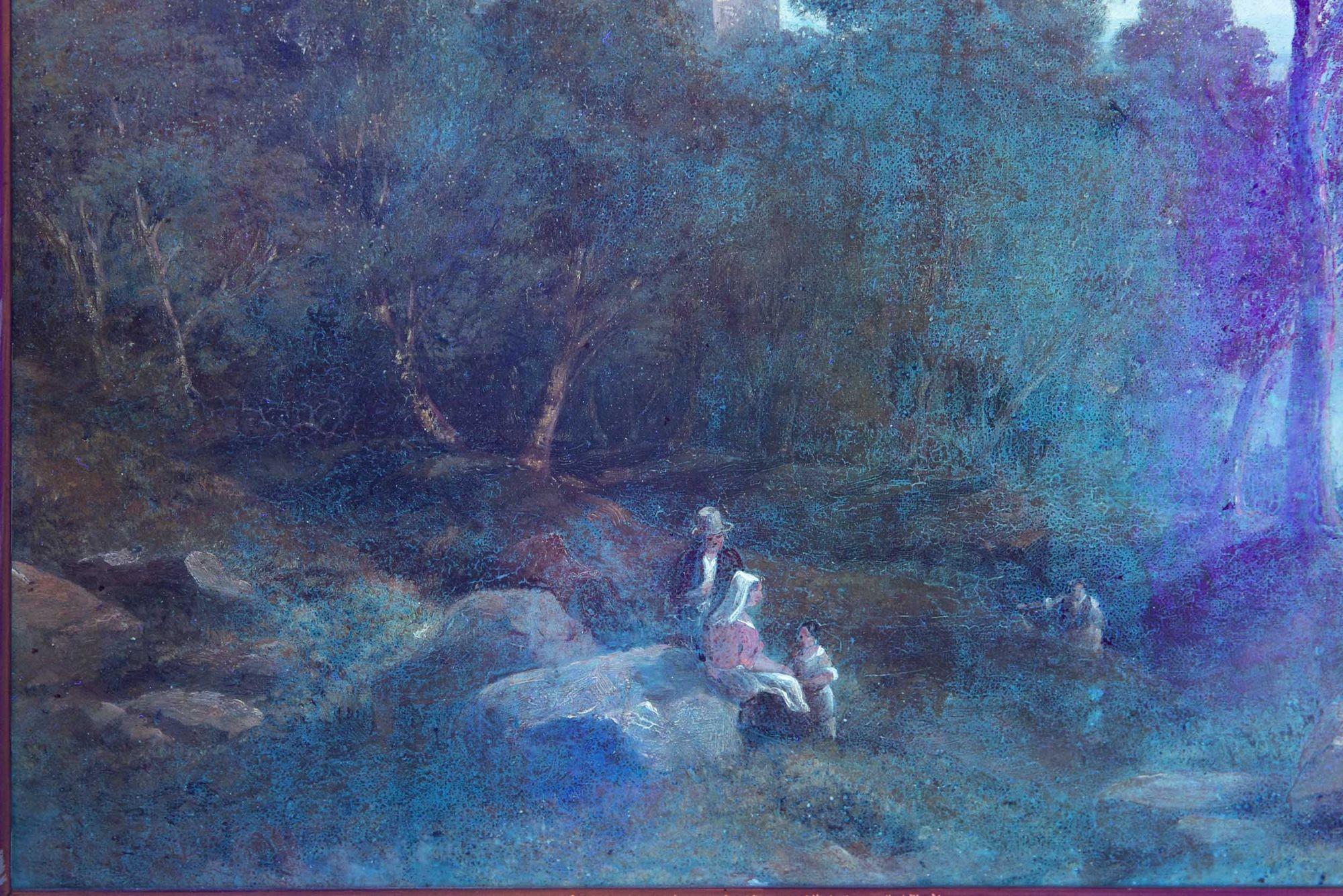 Antique English Painting “Lake Nemi, Italy” '1865' by John Wilson Carmichael For Sale 10