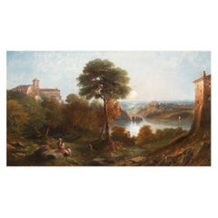 Antique English Painting “Lake Nemi, Italy” '1865' by John Wilson Carmichael