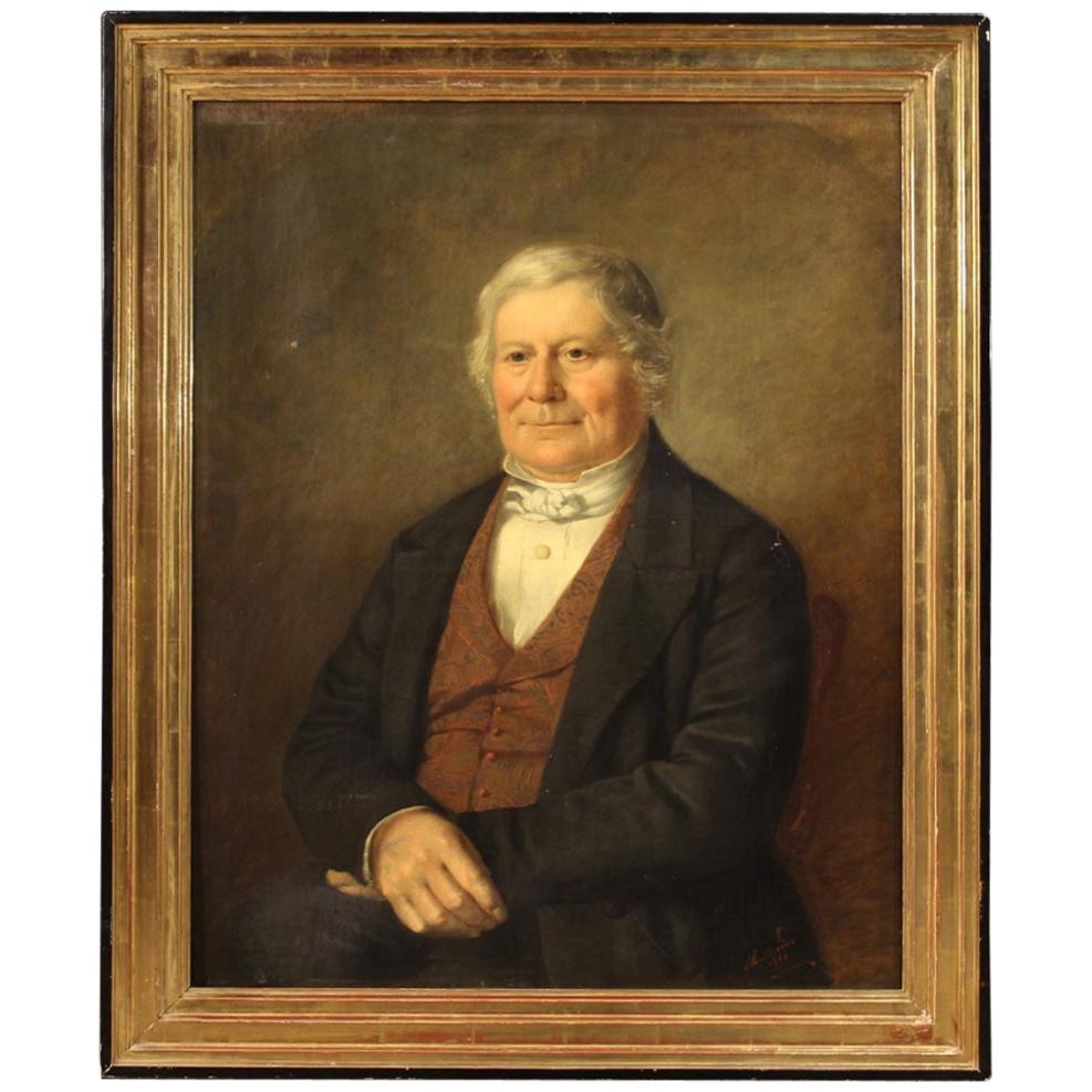 Antique English Painting Portrait of a Gentleman from the 19th Century For Sale