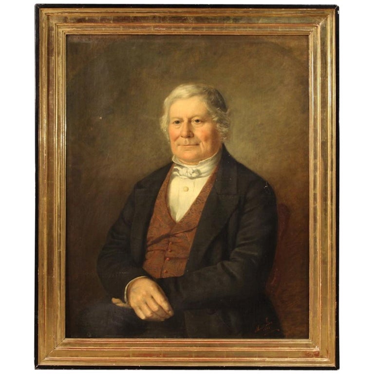 Antique English Painting Portrait of a Gentleman from the 19th Century ...