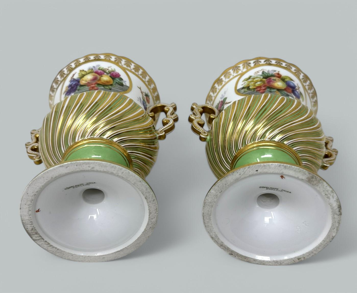 Antique English Pair Frederick Adams Copeland Urns Vases Centerpieces Still Life 5