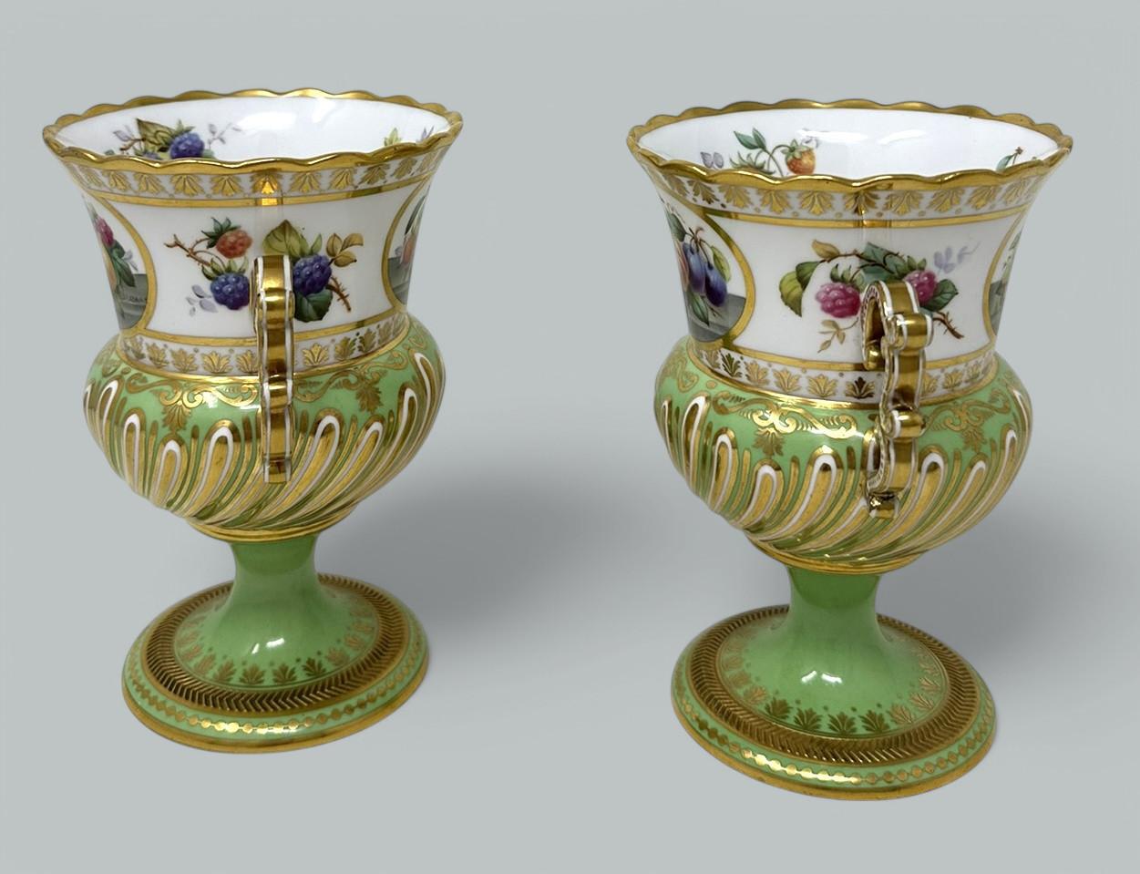 Ceramic Antique English Pair Frederick Adams Copeland Urns Vases Centerpieces Still Life