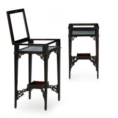 Antique English Pair of Accent Side Tables Vitrines in George III Gothic Taste