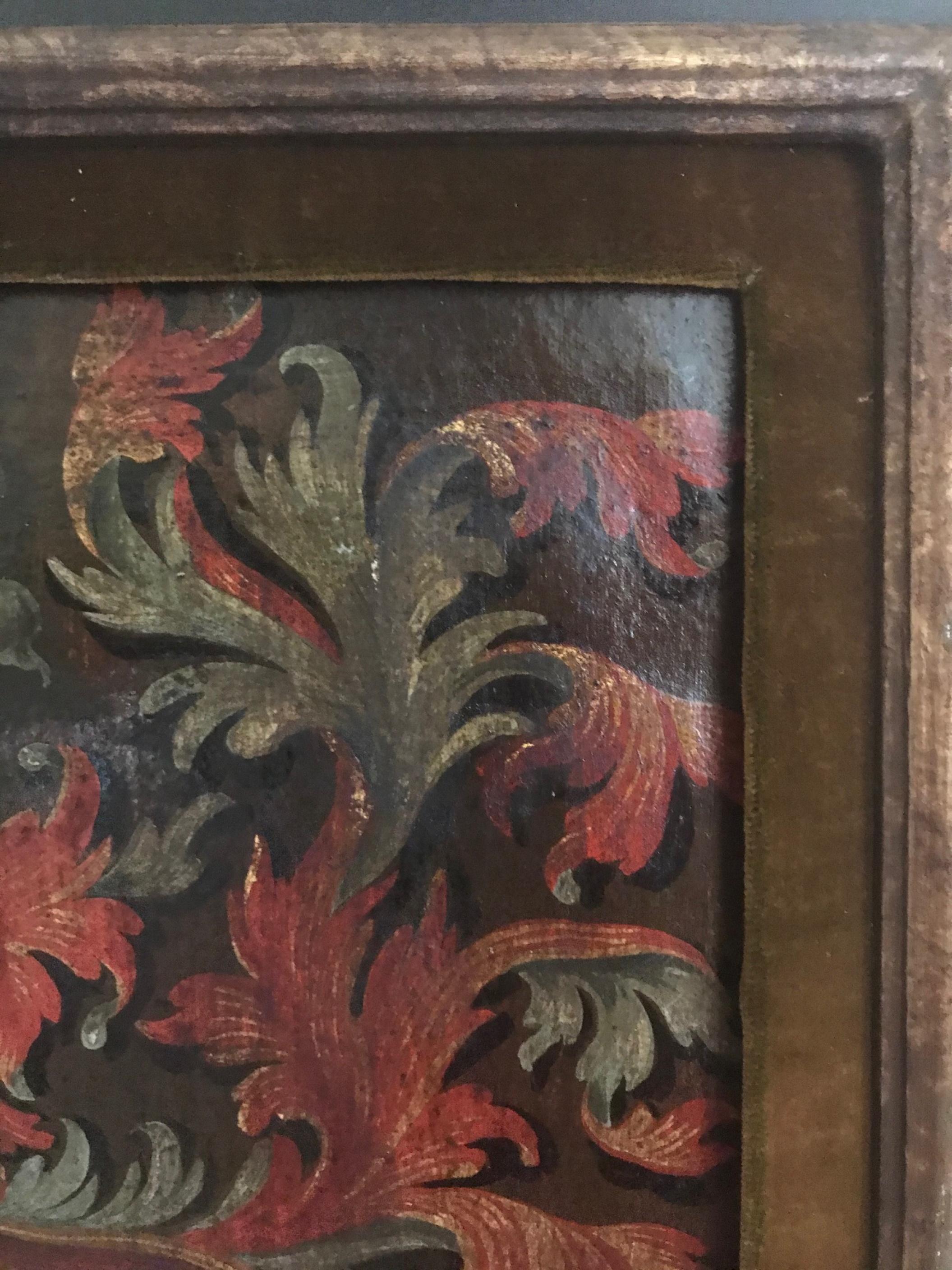 Peint à la main Ancienne commode de la famille Palmer anglaise peinte à l'huile sur carton en vente