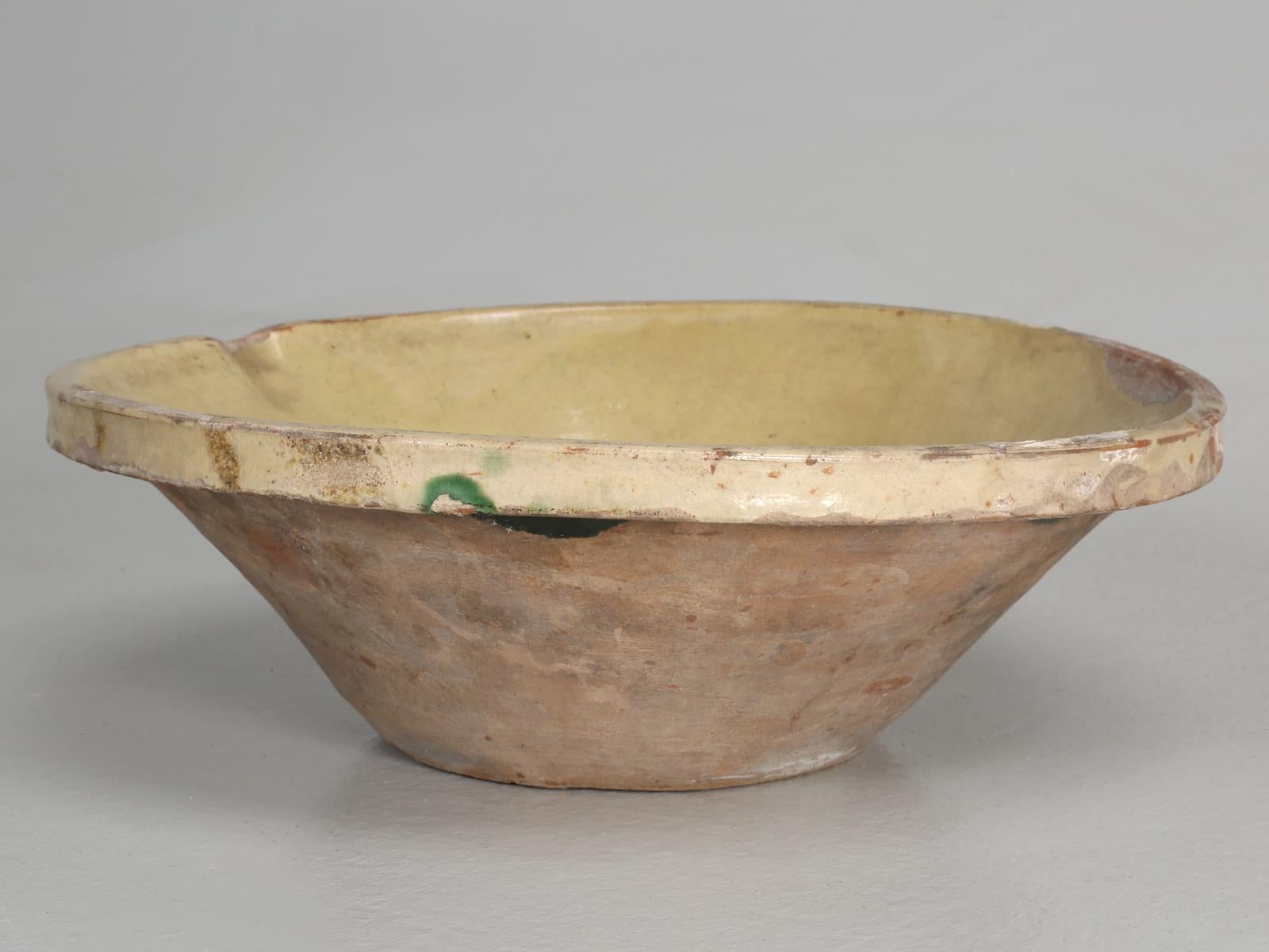 Country Antique English Pancheon Bowl from Leek in Northern England, 1stdibs New York
