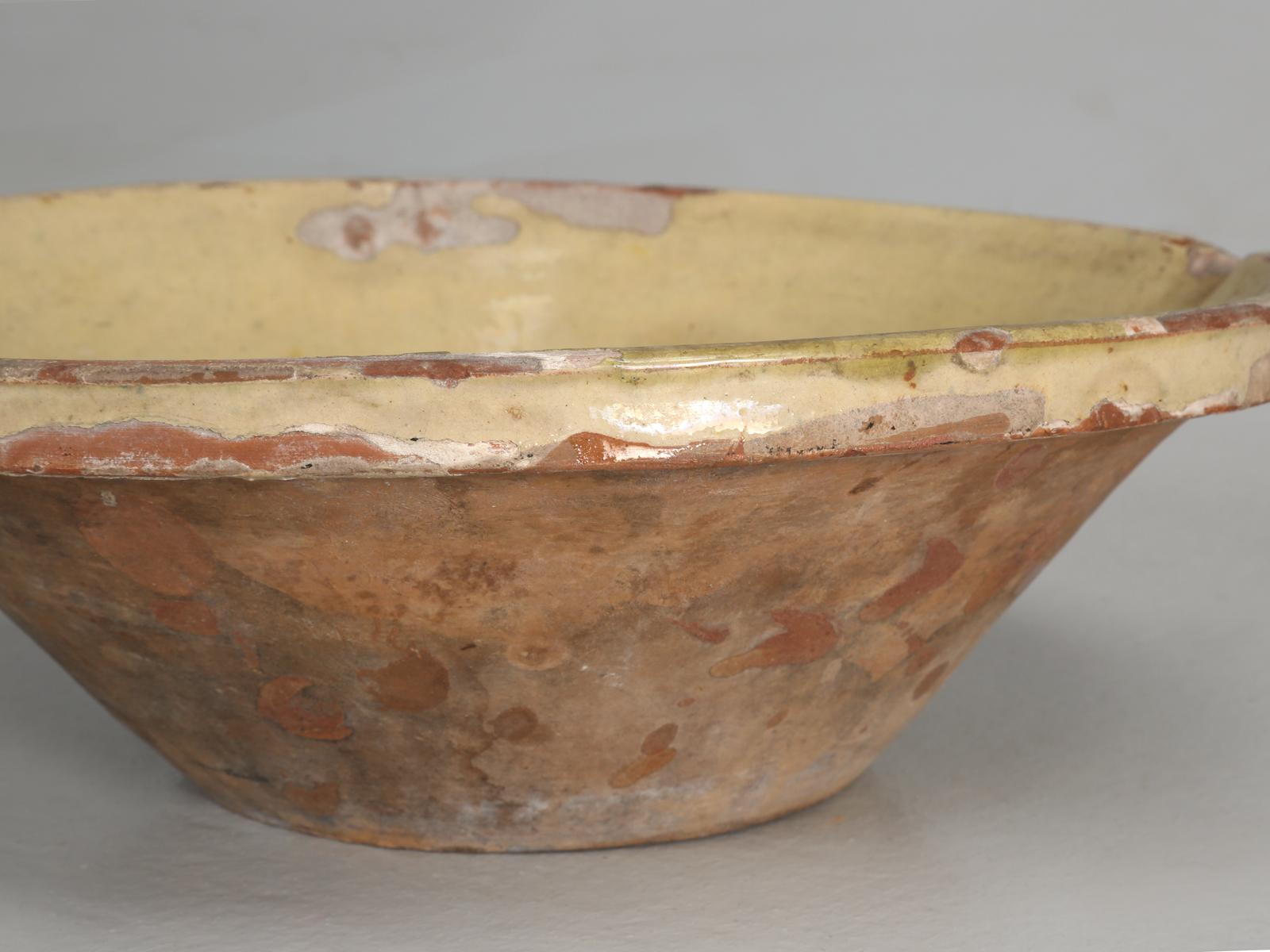 Earthenware Antique English Pancheon Bowl from Leek in Northern England, 1stdibs New York