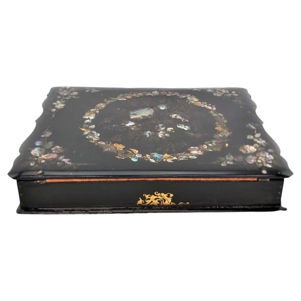 Victorian Inlaid Box with Mother of Pearl For Sale at 1stDibs