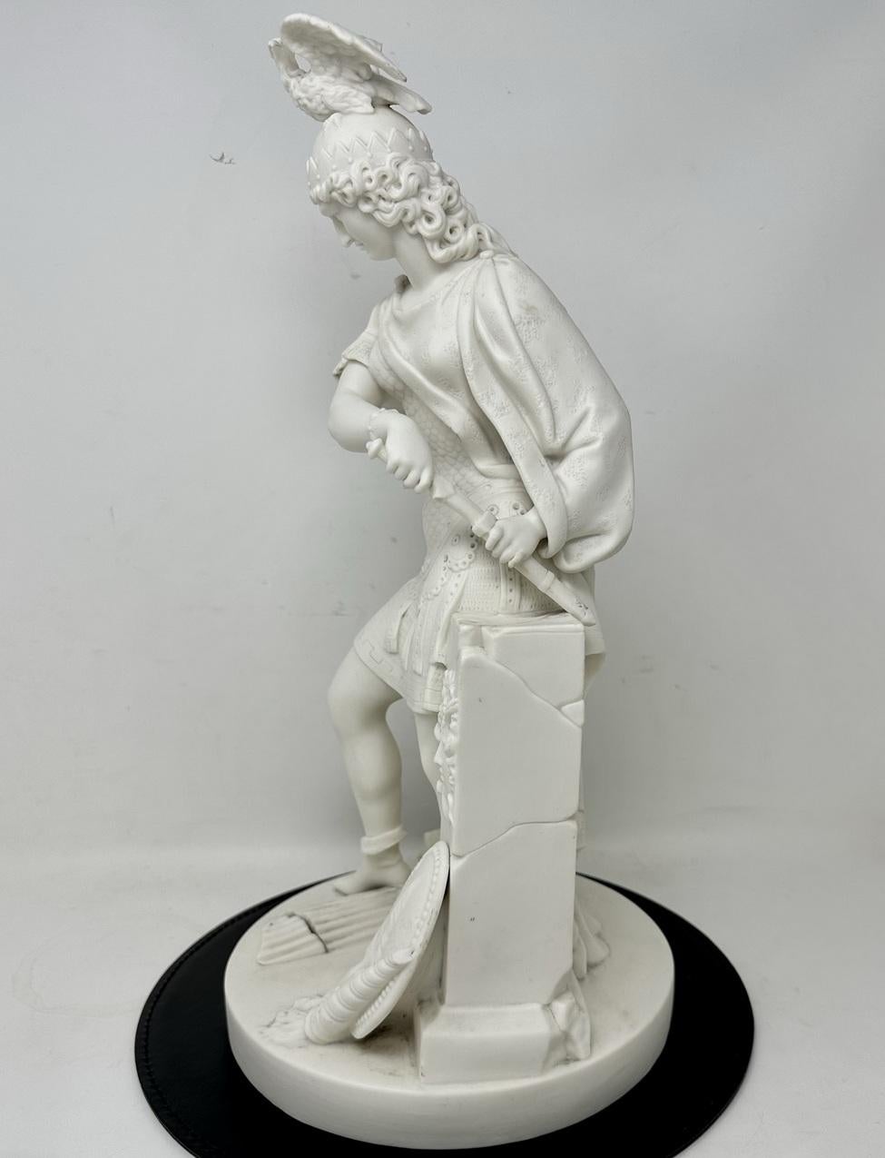 Antigua figura inglesa de porcelana Parian de Perseo Minton Staffordshire Inglés en venta