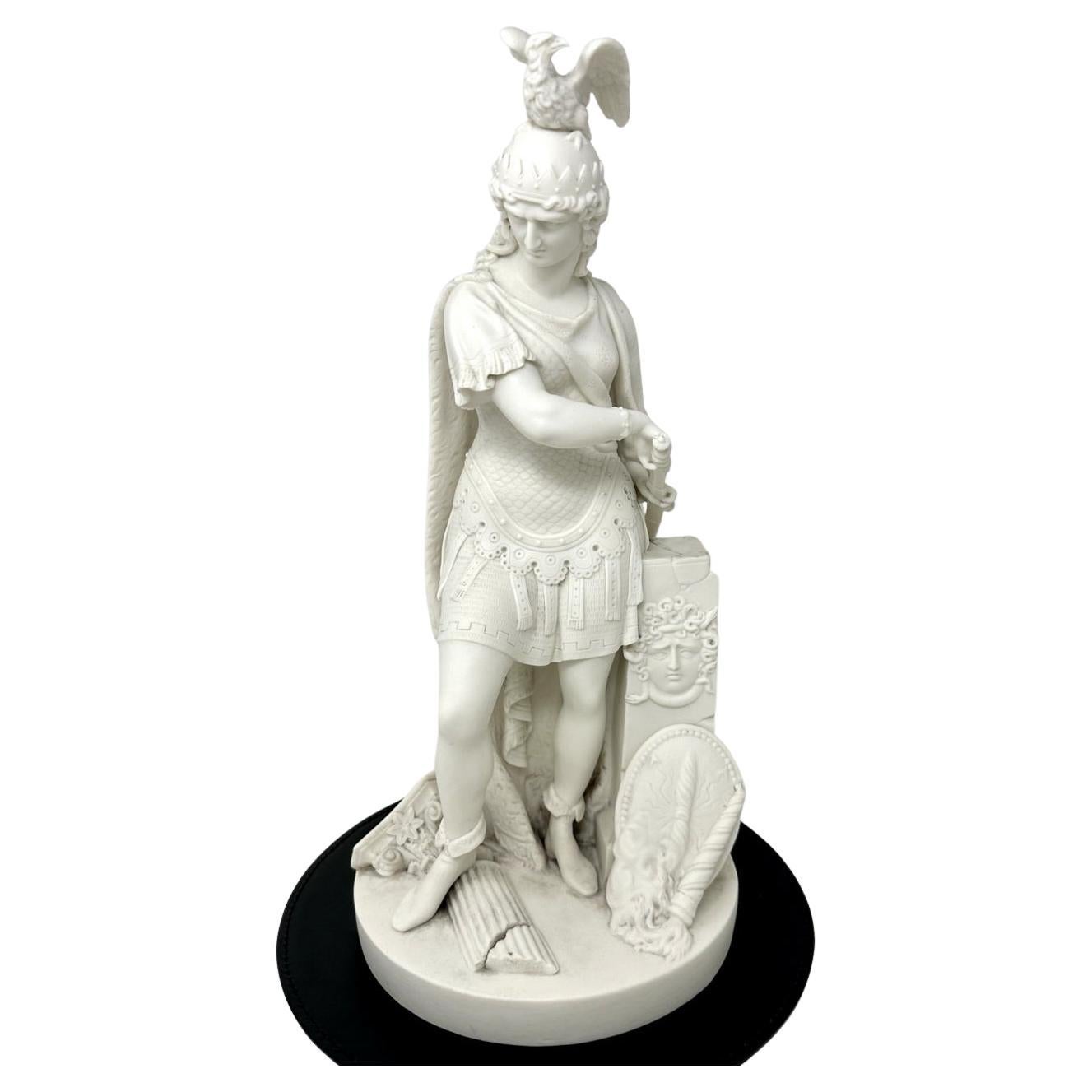 Antike englische Parian-Porzellanfigur von Perseus Minton Staffordshire 