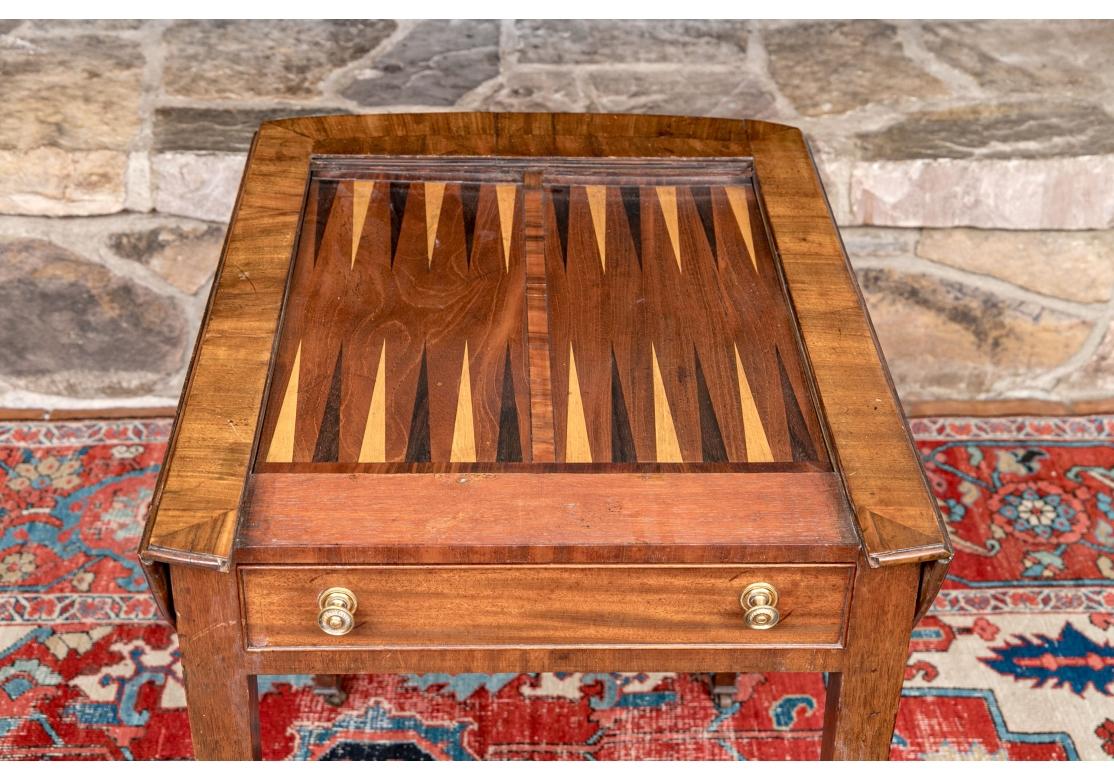 19th Century Antique English Pembroke Games Table  For Sale