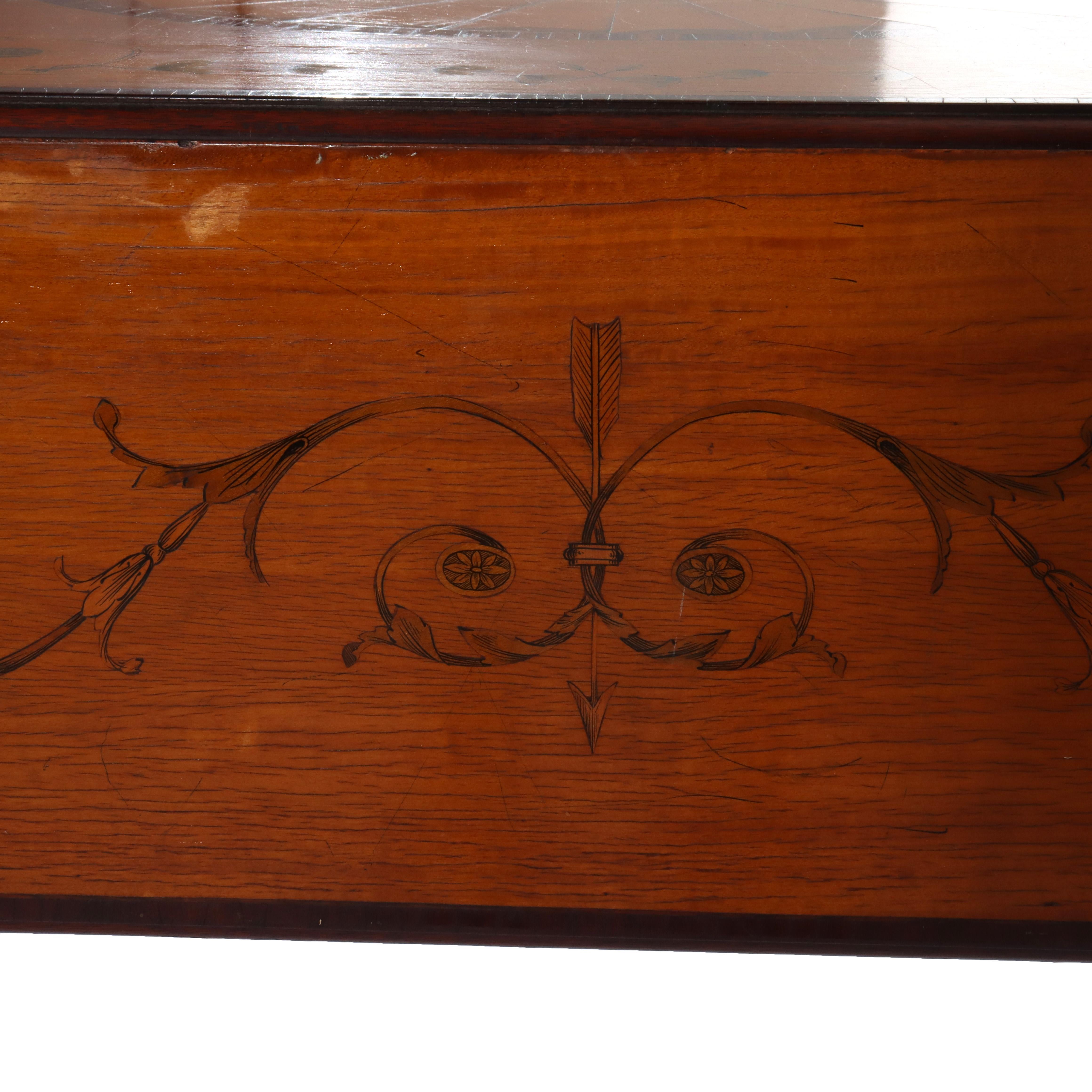 Antique English Pembroke George III Satinwood & Rosewood Drop Leaf Table c1830 For Sale 7