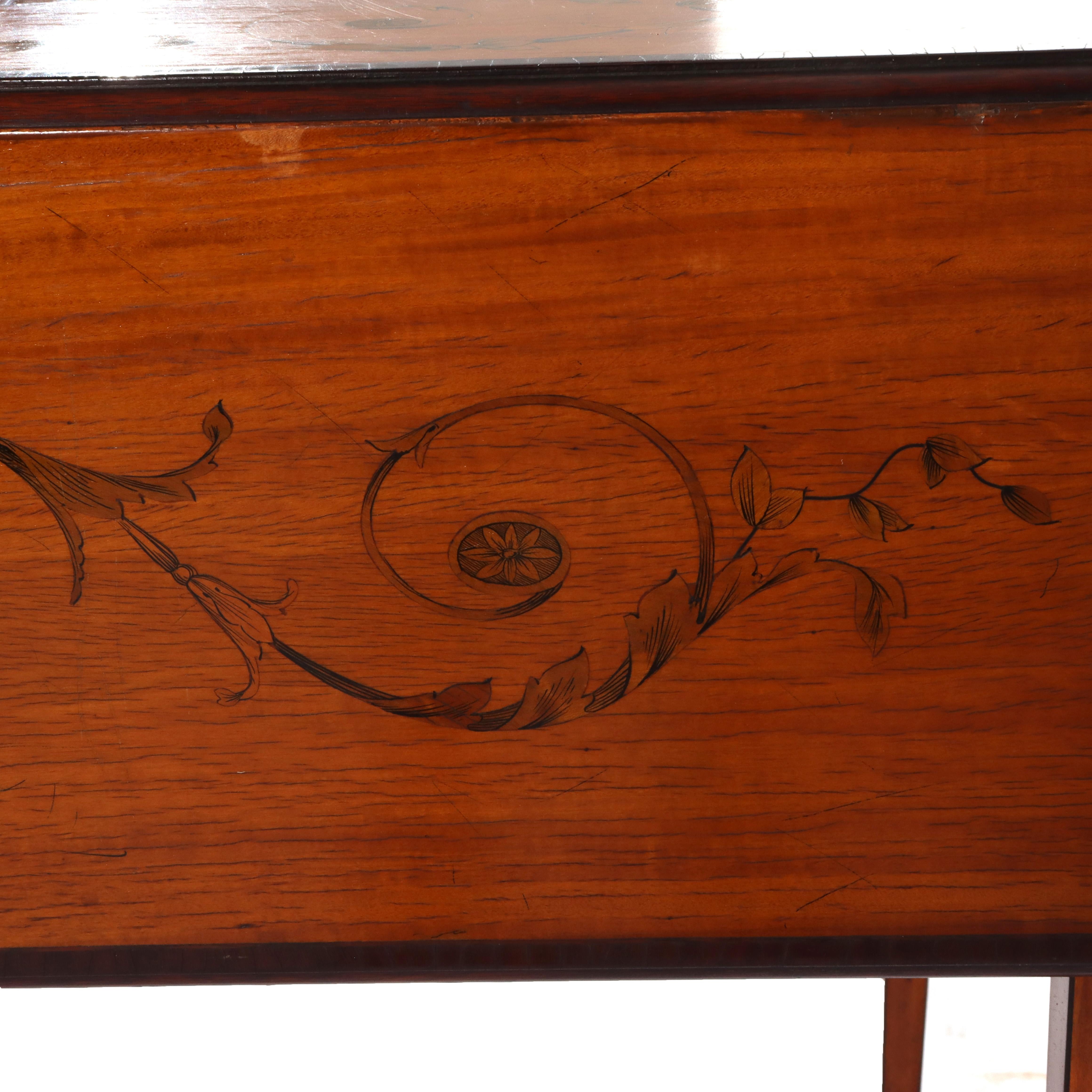 Antique English Pembroke George III Satinwood & Rosewood Drop Leaf Table c1830 For Sale 8