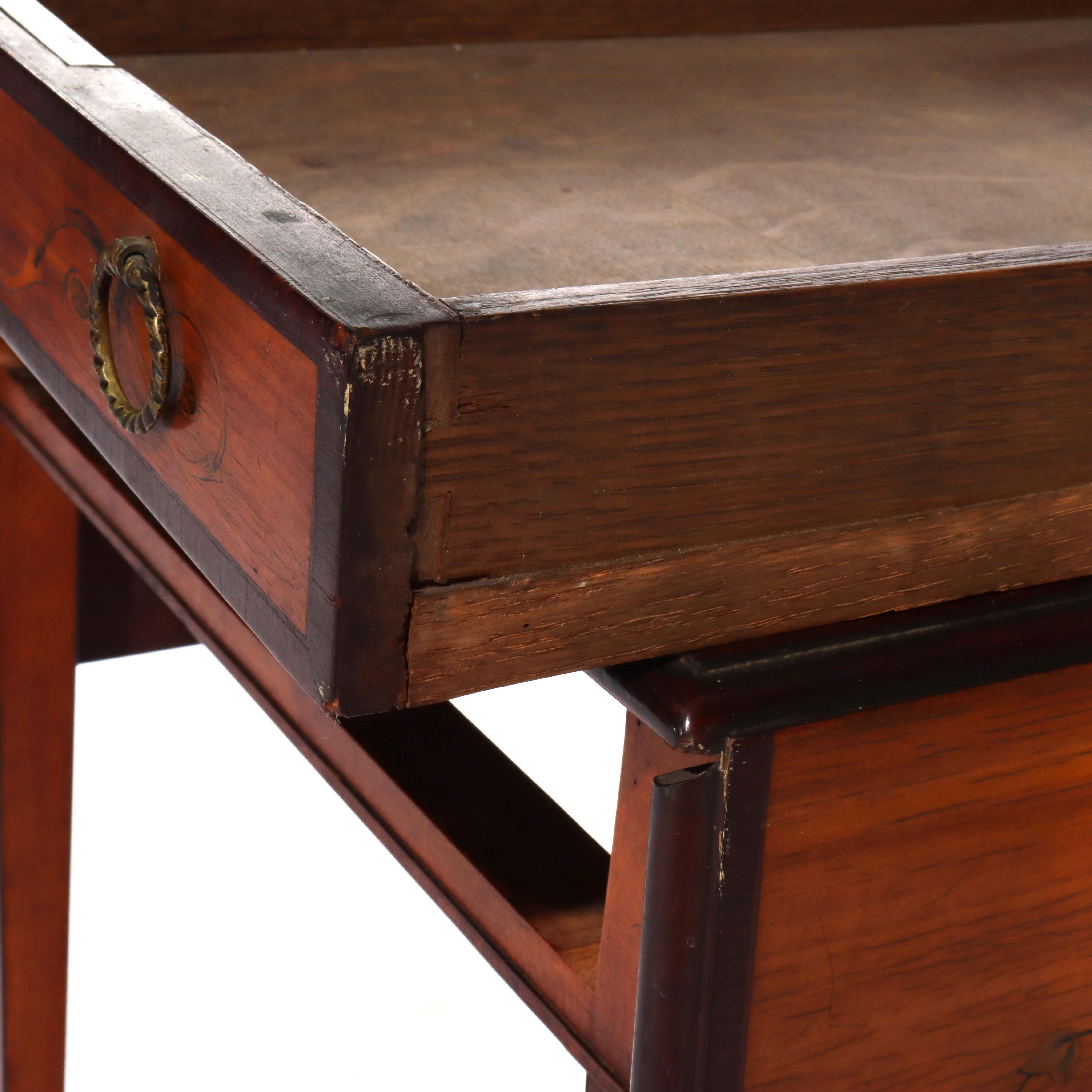 Antique English Pembroke George III Satinwood & Rosewood Drop Leaf Table c1830 For Sale 11