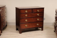 Antique English Period George III Chest in Flame Mahogany Brass Handles
