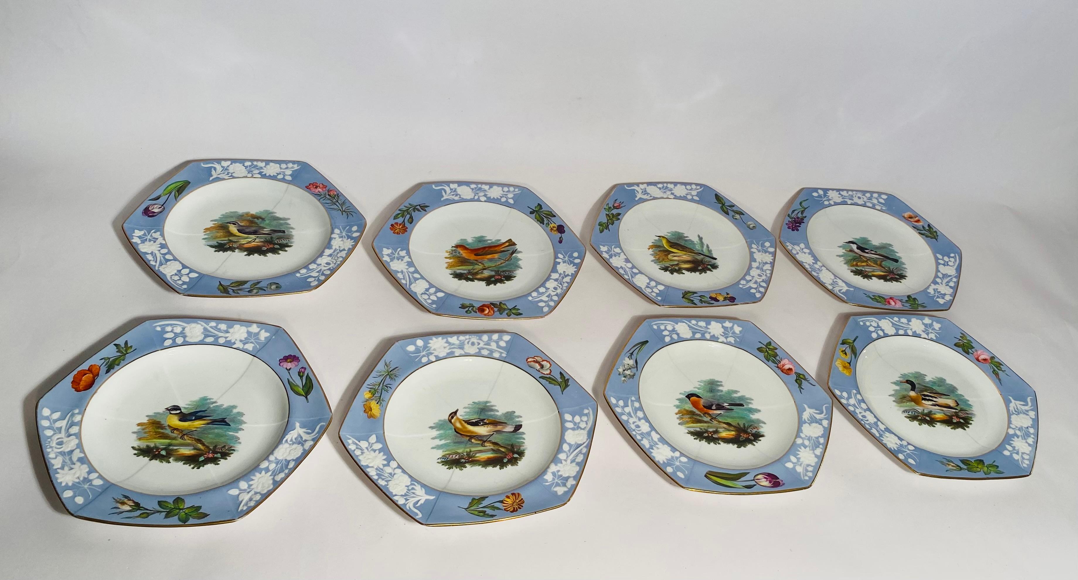 Antique English Periwinkle Blue Dessert Service for 16, Spode Circa 1820  For Sale 4