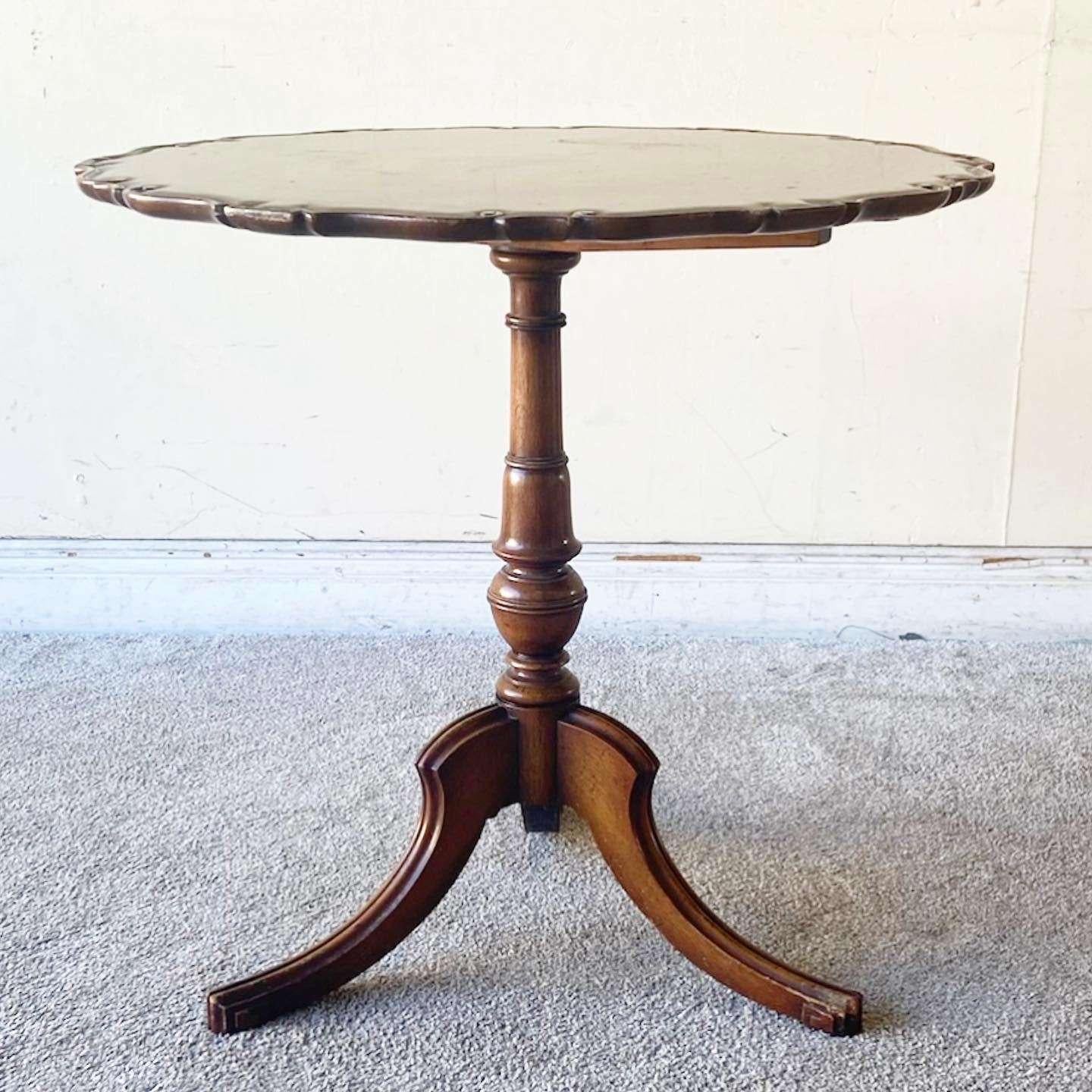 Mahogany Antique English Pie Crust Table For Sale