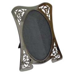 Cadre pour photographies anglais ancien en argent sterling percé - 1916