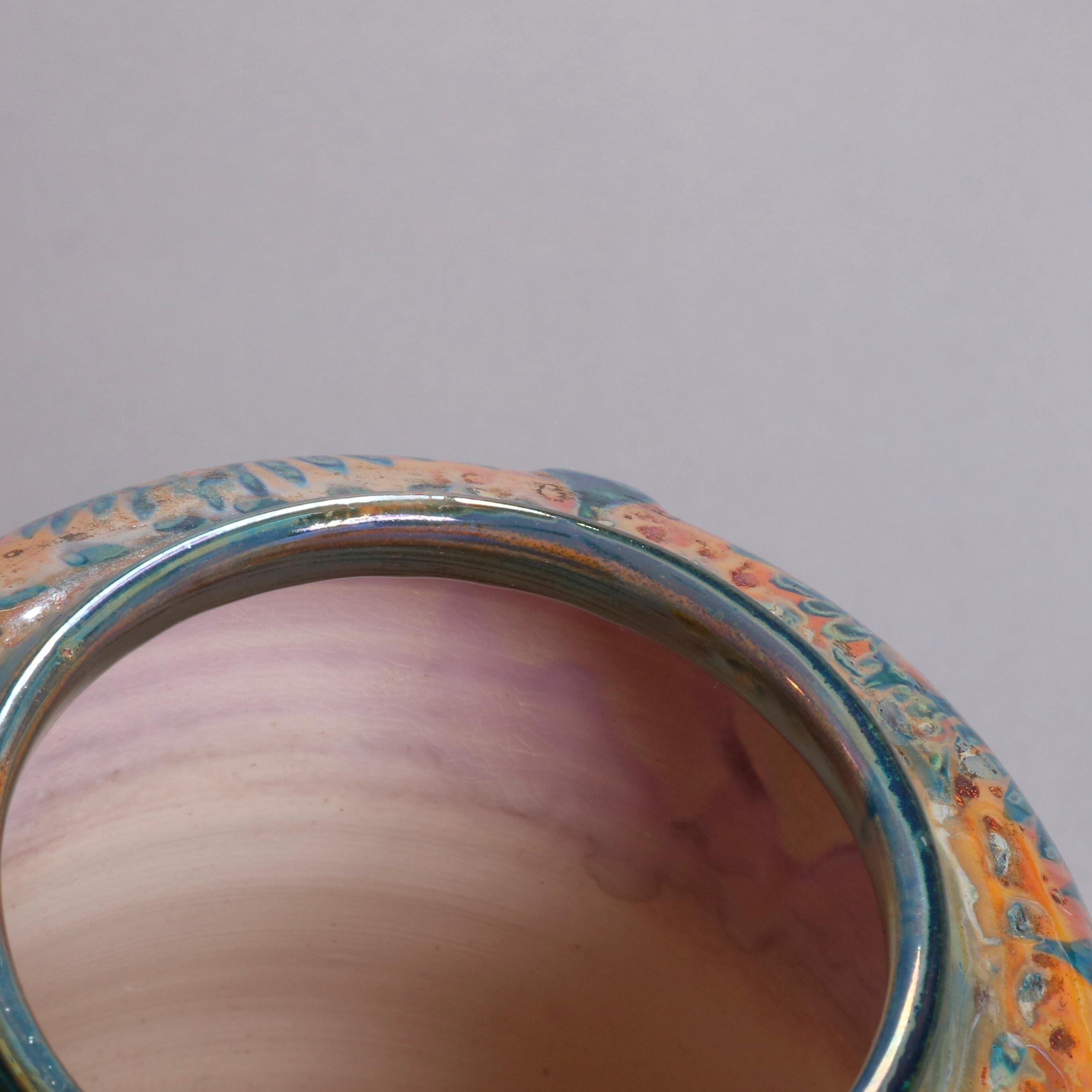 English Pilkington Art Pottery Biscuit Jar, Stylized Landscape, 20th Century 8