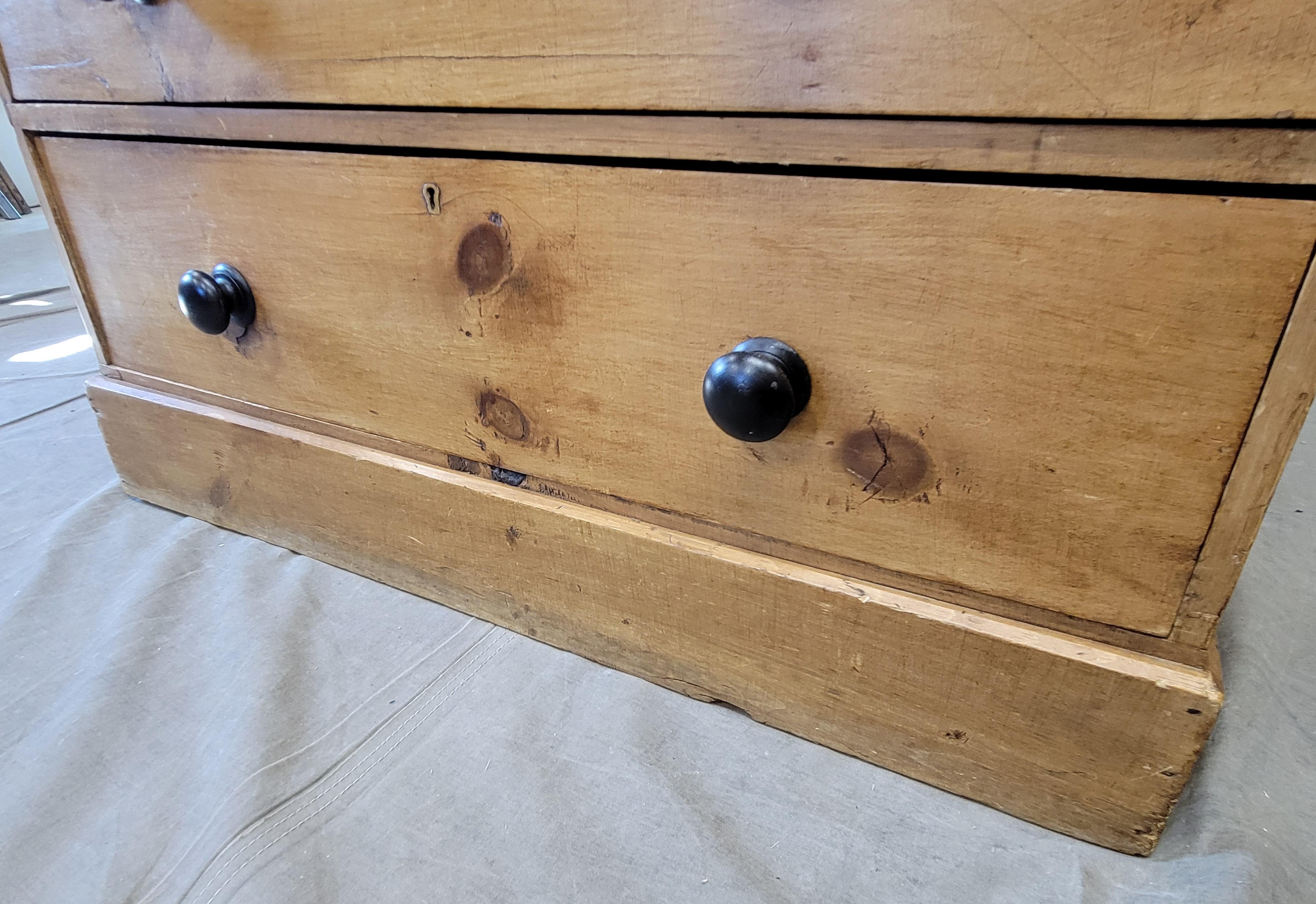 20th Century Antique English Pine Chest of Drawers Dresser