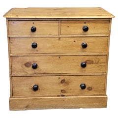 Antique English Pine Chest of Drawers Dresser