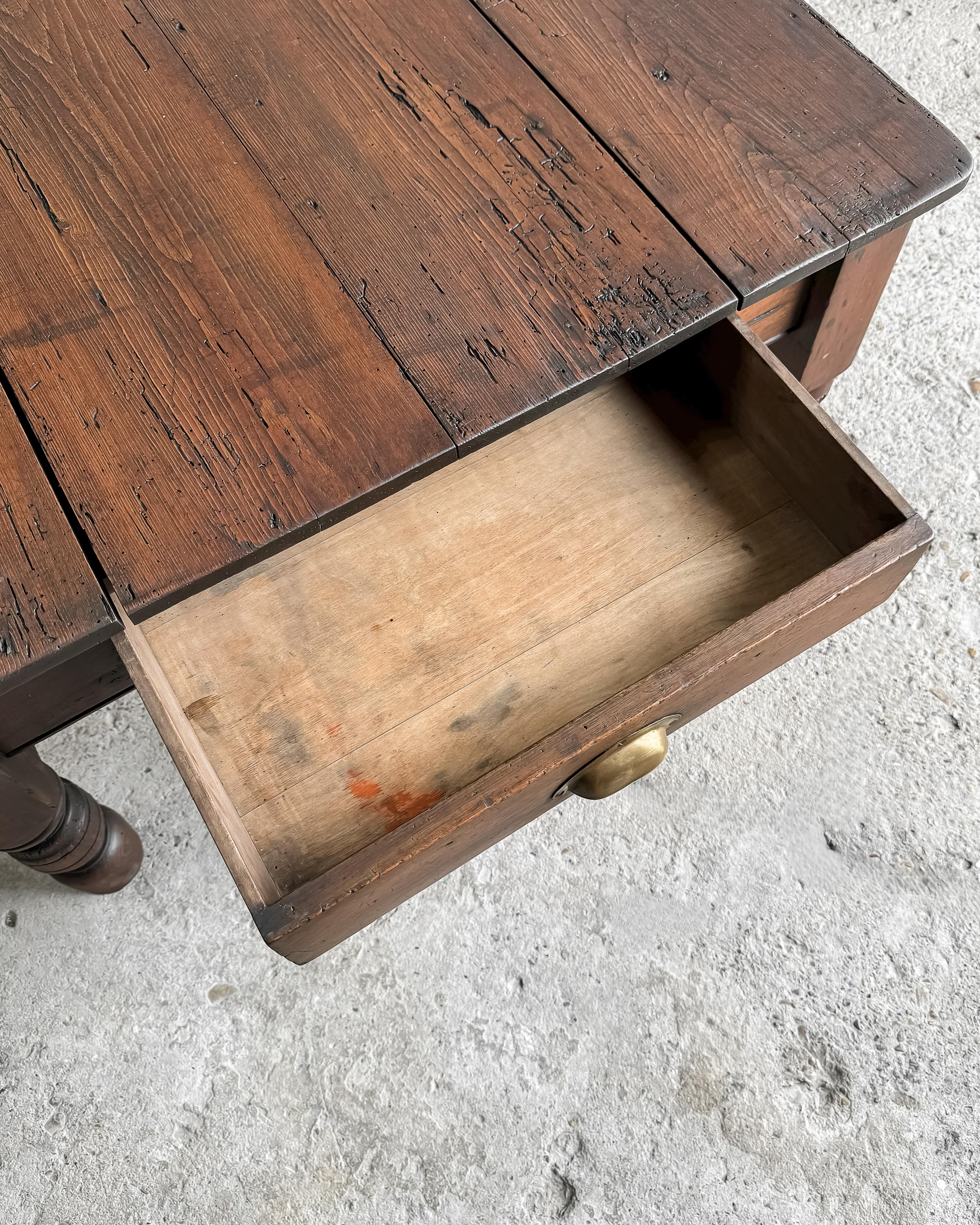 Antique English Pine Coffee Table with Dark Stain 5